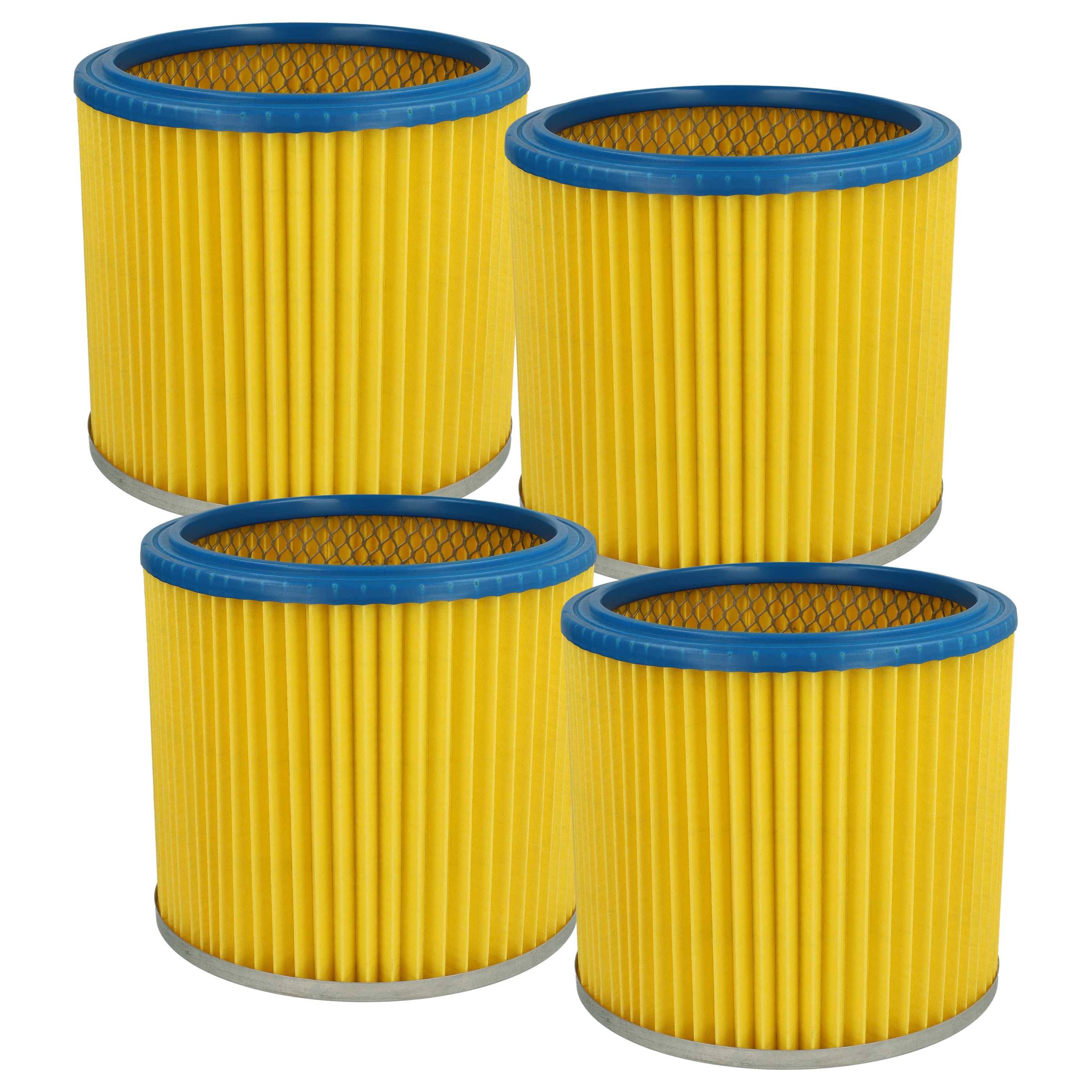 vhbw 4x Faltenfilter Ersatz für Parkside 72800205 für Staubsauger - Patronenfilter Blau Gelb