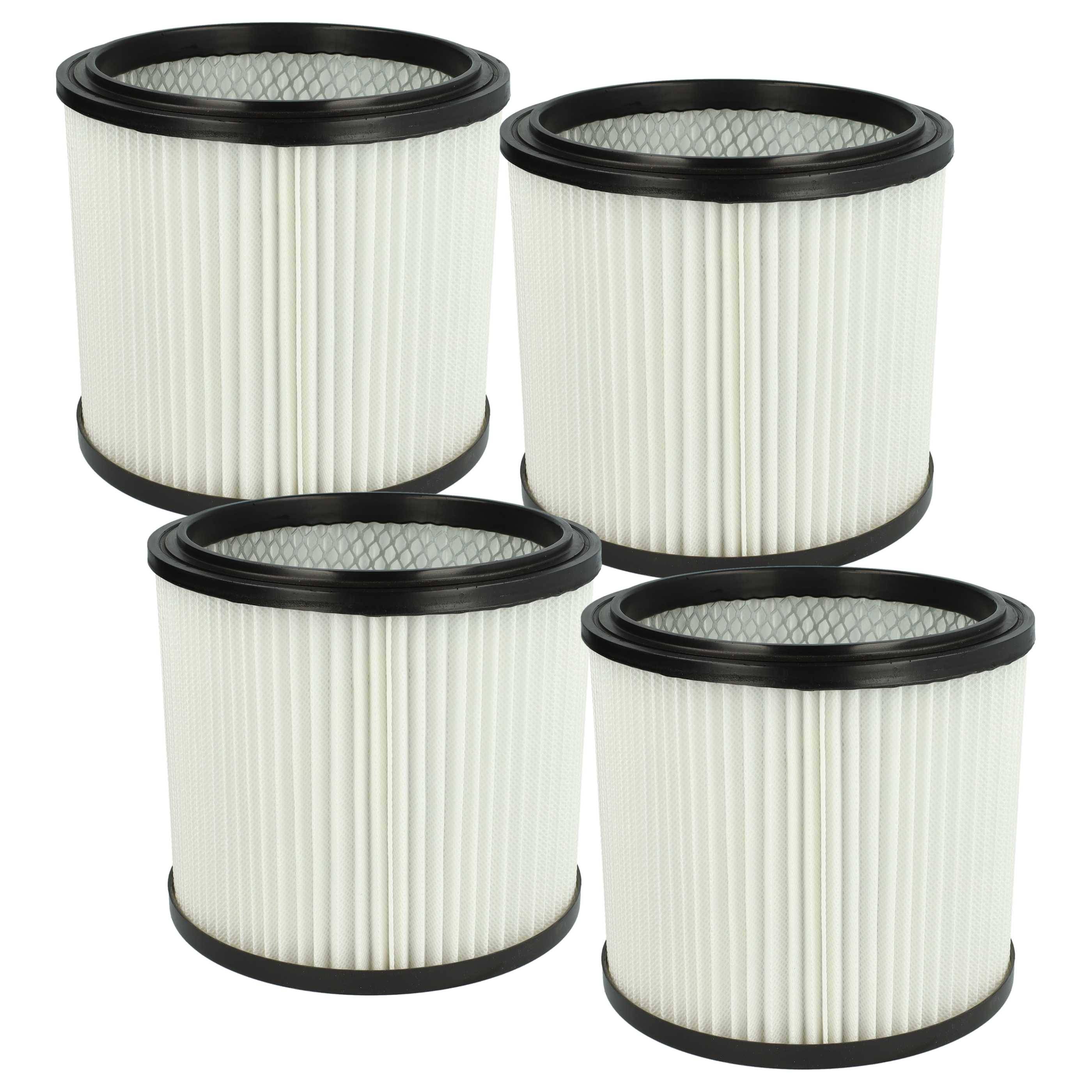 vhbw 4x Faltenfilter kompatibel mit Aqua Vac 7403 B, 7403 B / P / T, 7403 P, 7402 P, 74038, 7405, 7404 Staubsauger - Patronenfilter, Schwarz Weiß
