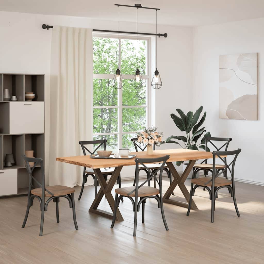 vidaXL Esstisch Hellbraun 220x100x74 cm Massivholz Eiche Rechteckig