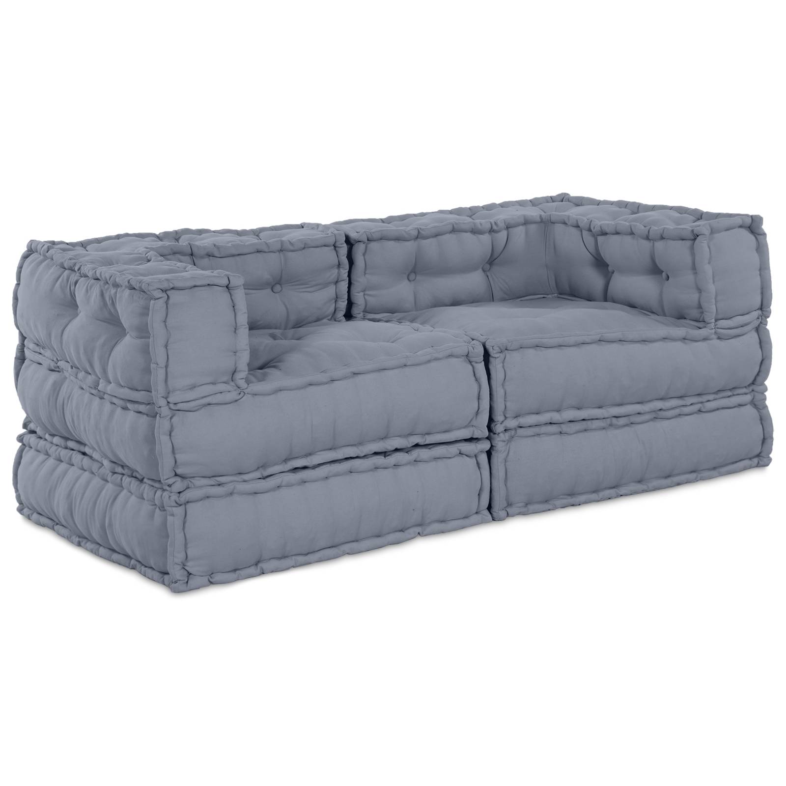 vidaXL Modulare Puffs 2 Stk. Grau Stoff