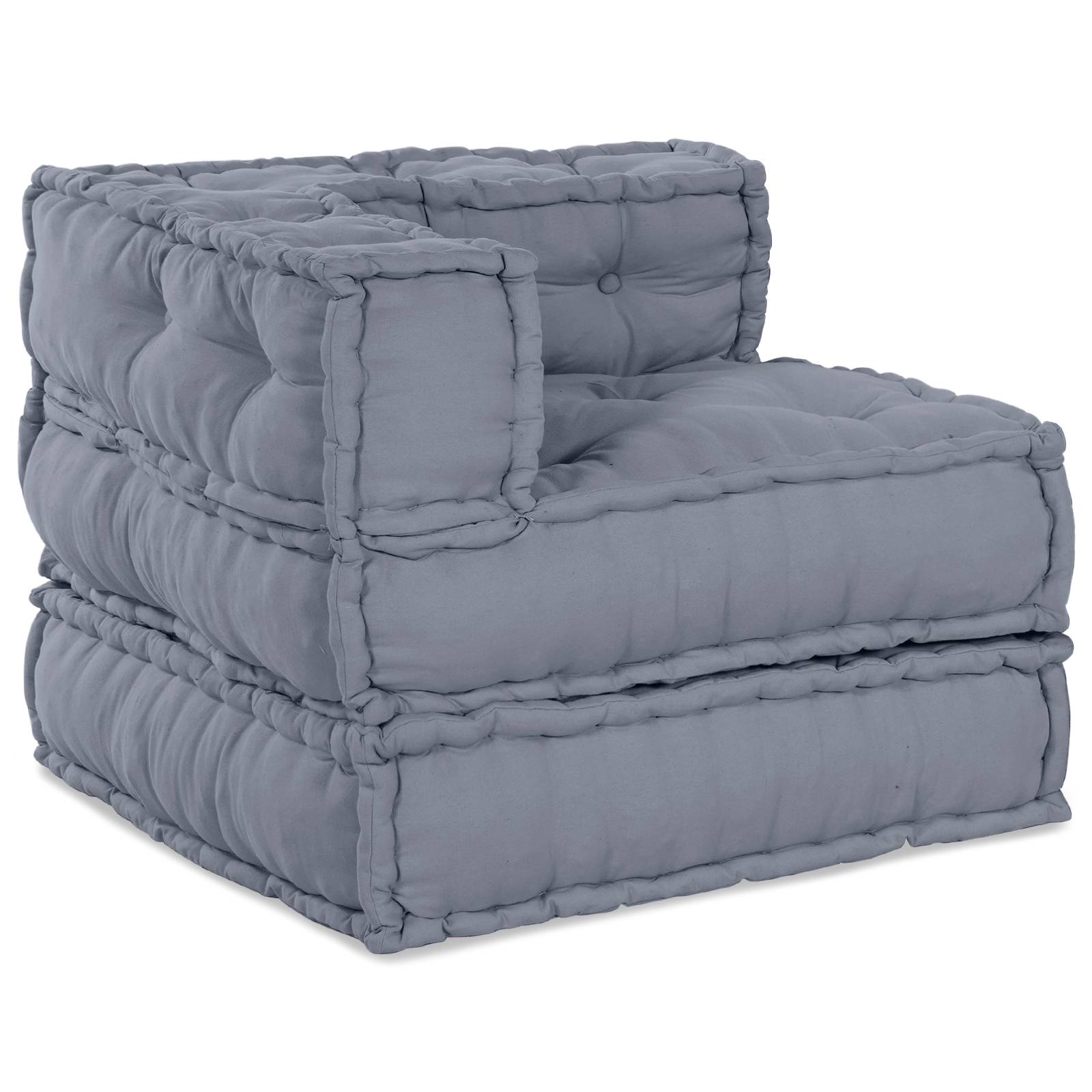 vidaXL Modulare Puffs 2 Stk. Grau Stoff