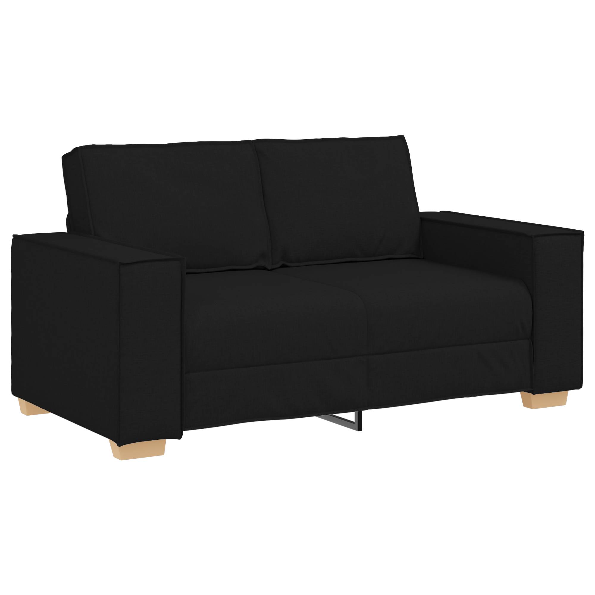vidaXL 3-tlg. Sofagarnitur mit Kissen Schwarz Stoff