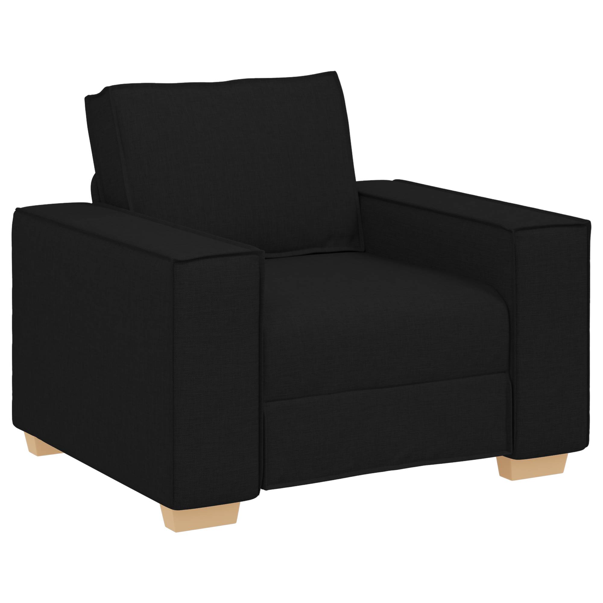 vidaXL 3-tlg. Sofagarnitur mit Kissen Schwarz Stoff