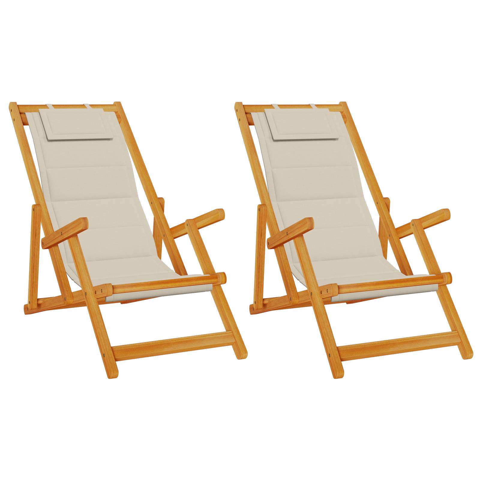 vidaXL Strandstühle 2 Stk. Klappbar Taupe Akazienholz & Textilene