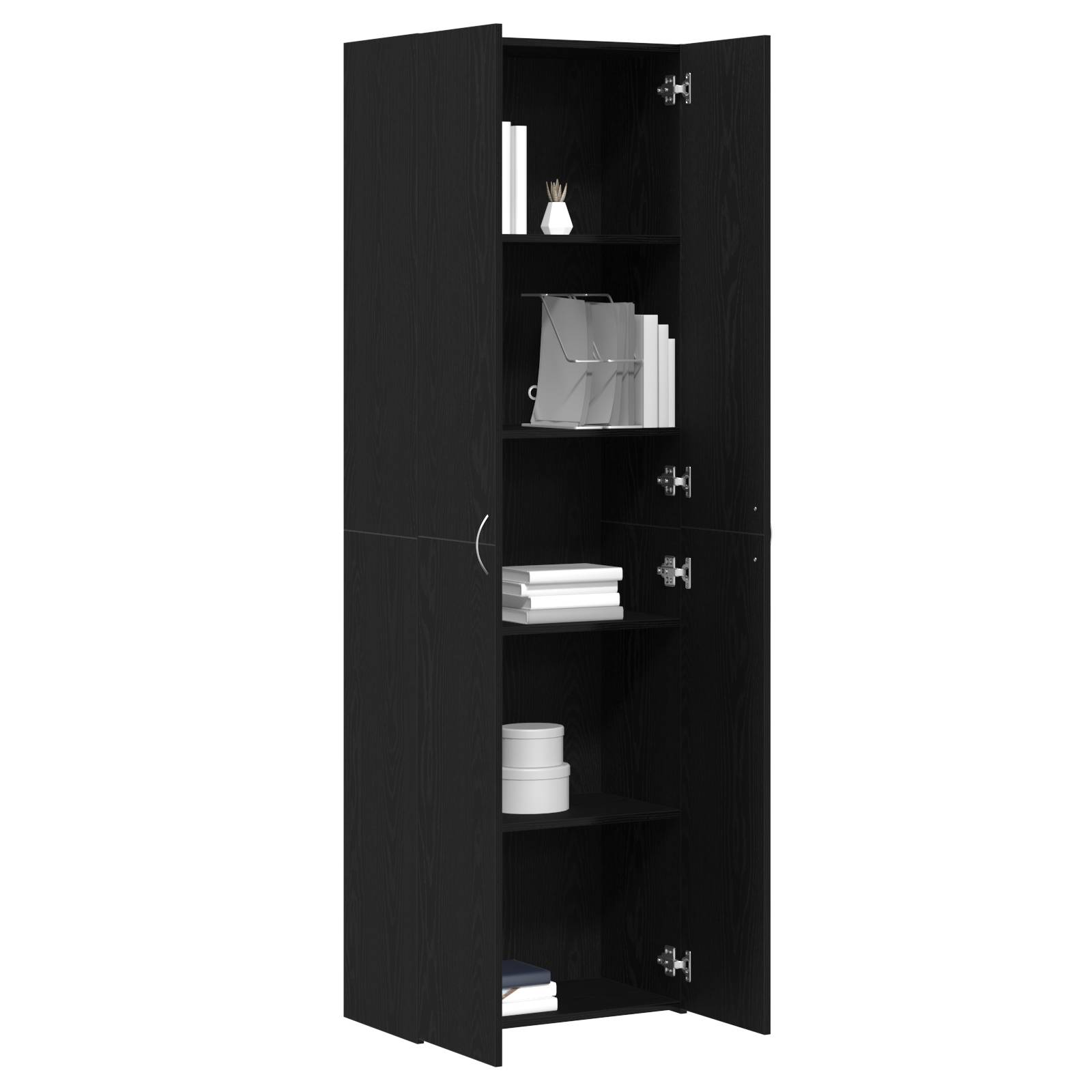 vidaXL Schrank aus schwarzem Eichenholz 60 x 32 x 190 cm, aus Spanplatten.