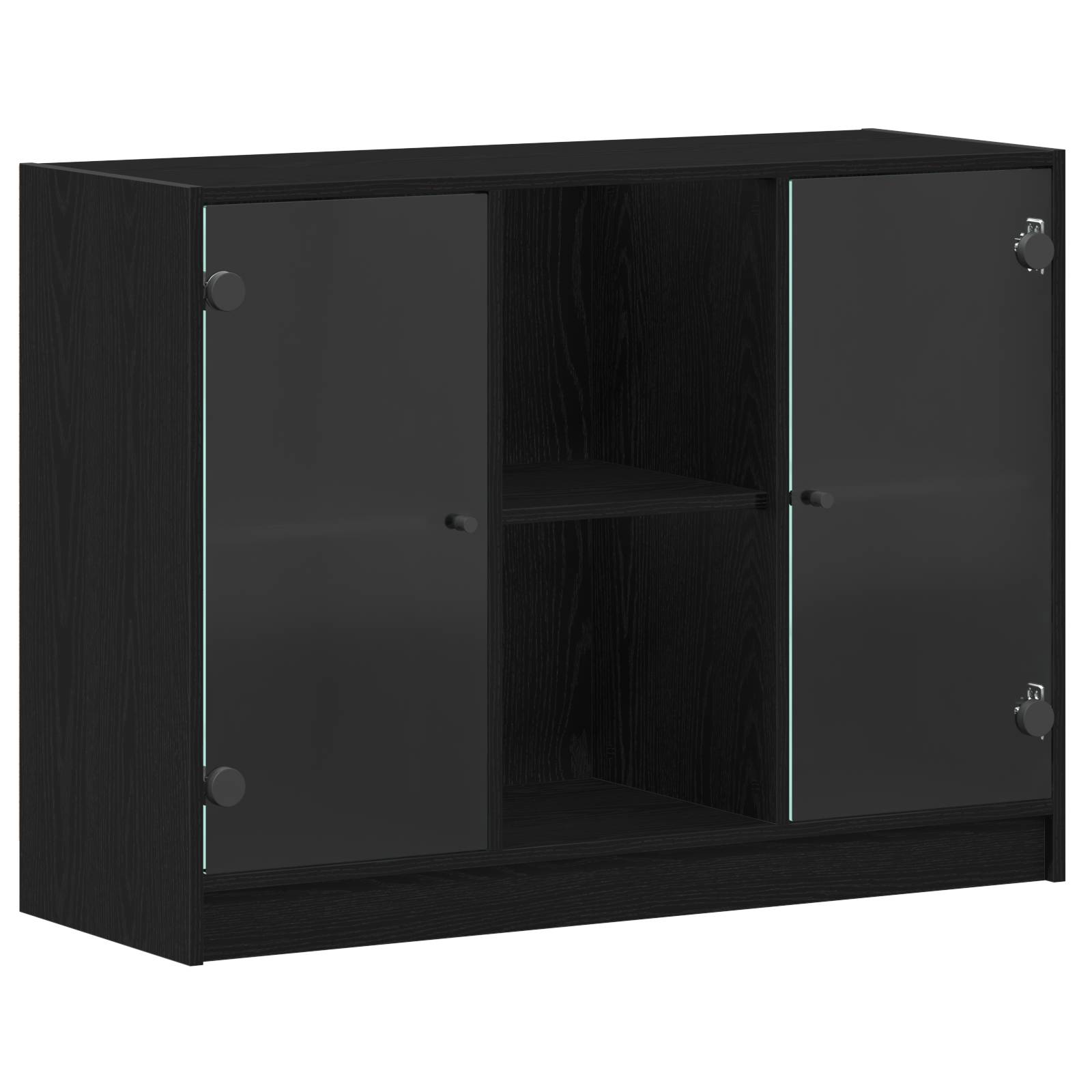 vidaXL Sideboard Schwarz Eiche 102x37x75,5 cm Holzwerkstoff