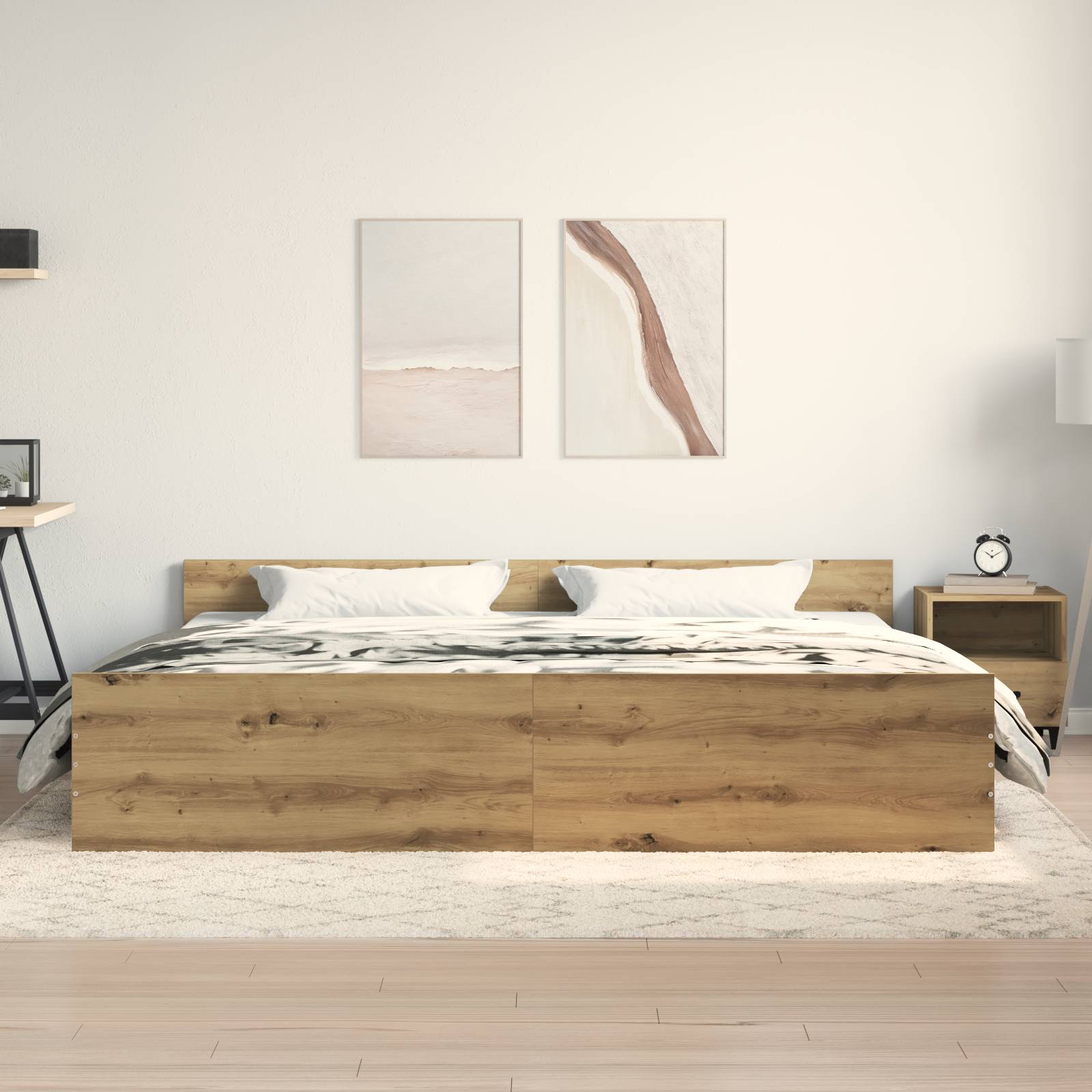 vidaXL Bettgestell Artisan Eiche 200x200 cm Holzwerkstoff