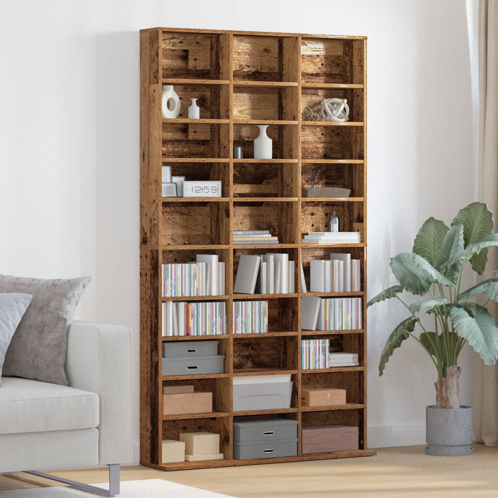 vidaXL CD-Regal Altholz 101x23x177,5 cm Holzwerkstoff