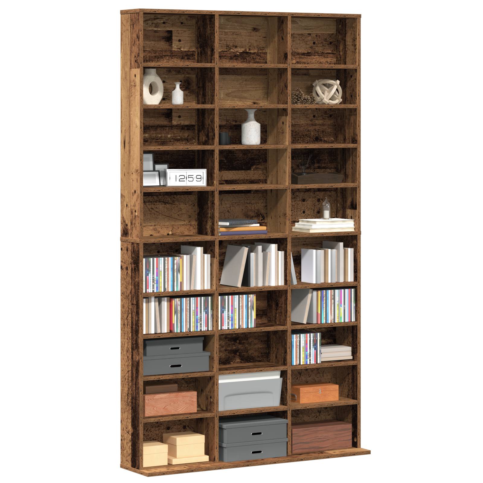 vidaXL CD-Regal Altholz 101x23x177,5 cm Holzwerkstoff