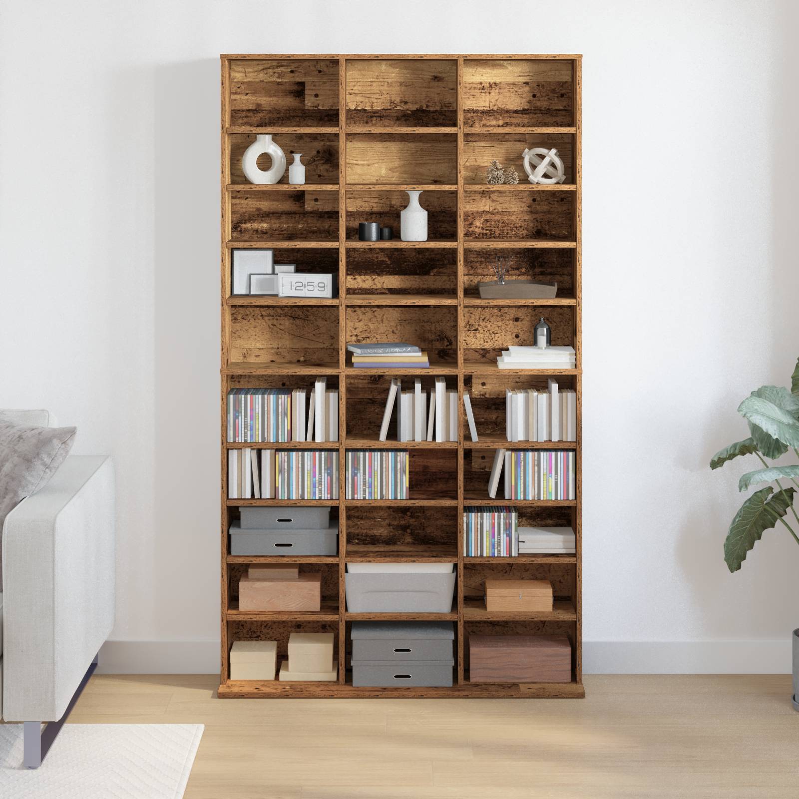 vidaXL CD-Regal Altholz 101x23x177,5 cm Holzwerkstoff