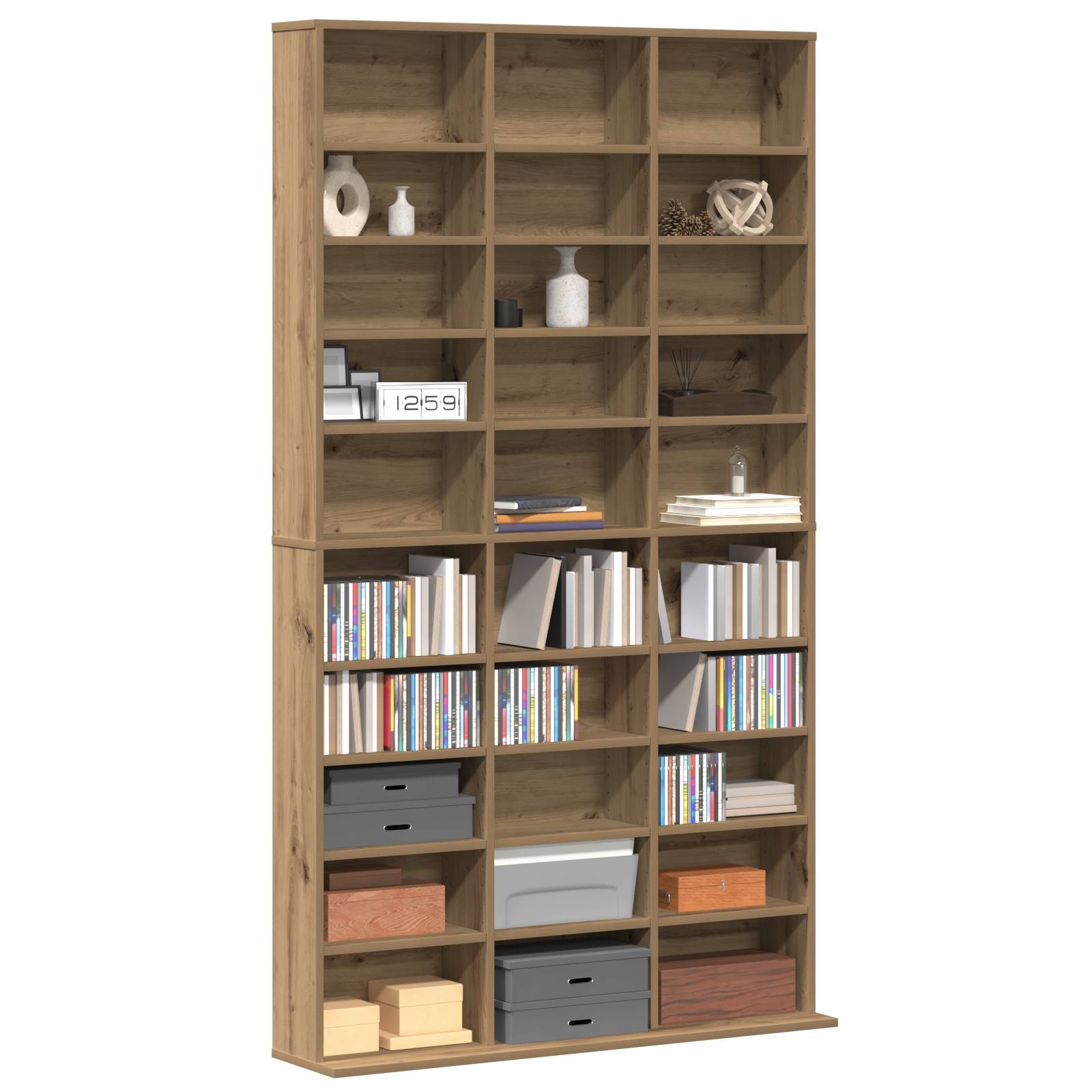 vidaXL CD-Schrank in Artisan Eiche - 101x23x177.5 cm aus Holzwerkstoff
