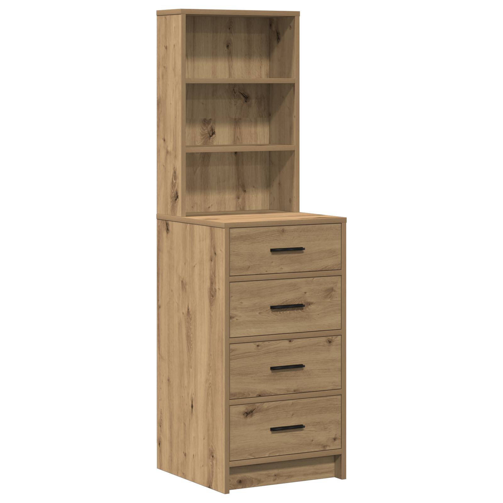 vidaXL 3-tlg. Schminktisch-Set mit LED-Leuchten Artisan Eiche