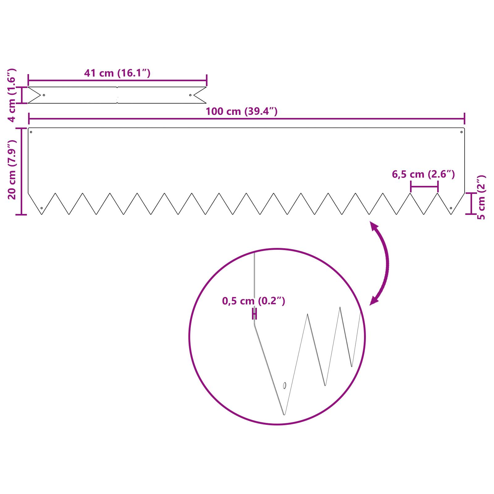 vidaXL Rasenkanten 50 Stk. Anthrazit 100x0,5x20 cm Stahl
