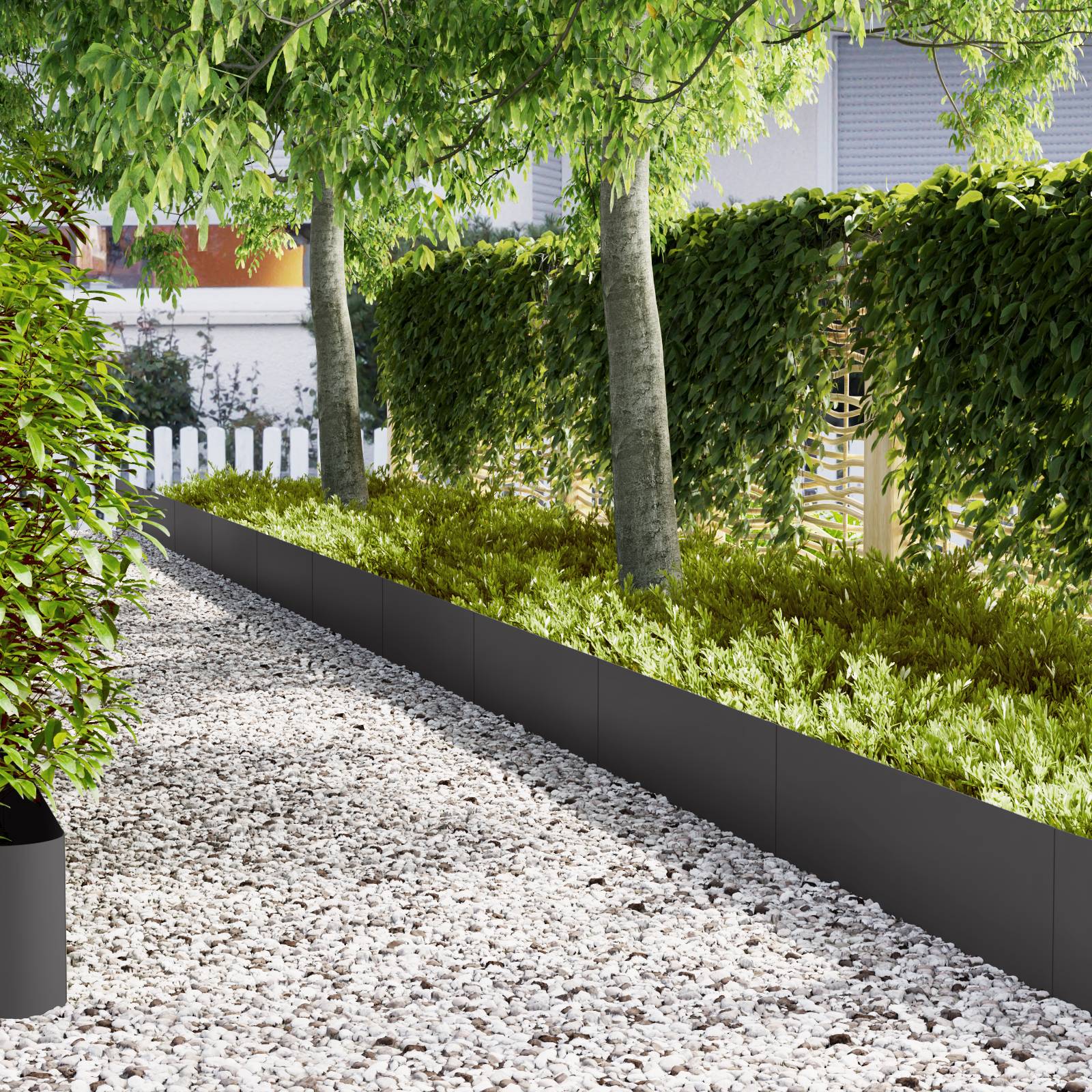 vidaXL Rasenkanten 30 Stk. Schwarz 100x0,5x30 cm Stahl
