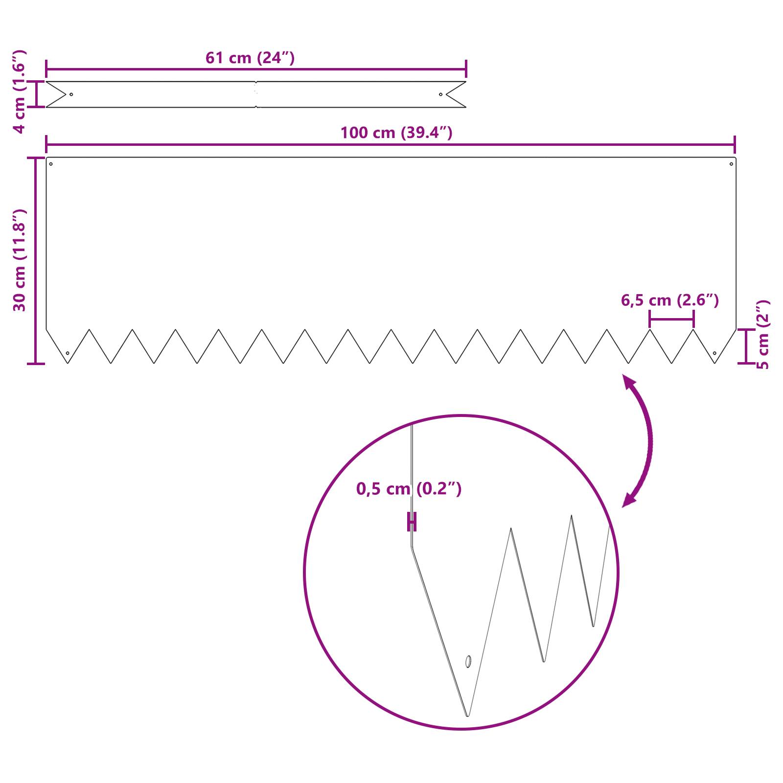vidaXL Rasenkanten 30 Stk. 100x0,5x30 cm Verzinkter Stahl