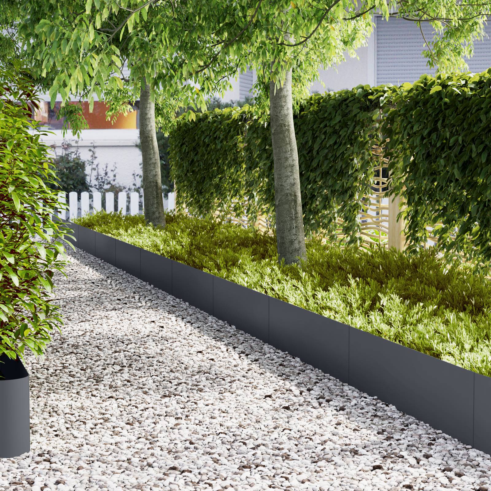 vidaXL Rasenkanten 30 Stk. Anthrazit 100x0,5x30 cm Stahl