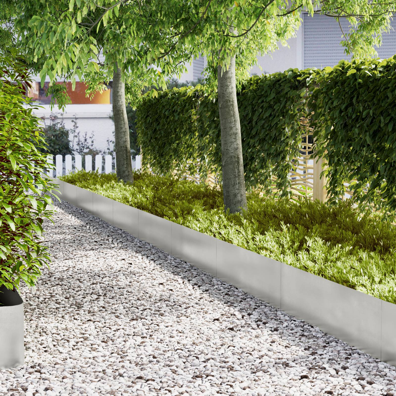 vidaXL Rasenkanten 20 Stk. 100x0,5x30 cm Edelstahl