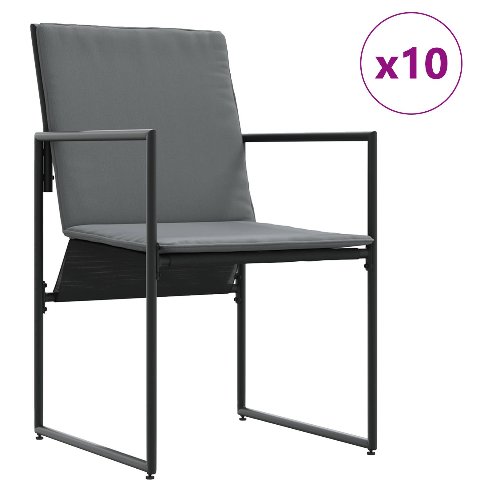 vidaXL 19-tlg. Garten-Essgruppe mit Kissen Stahl und Textilene