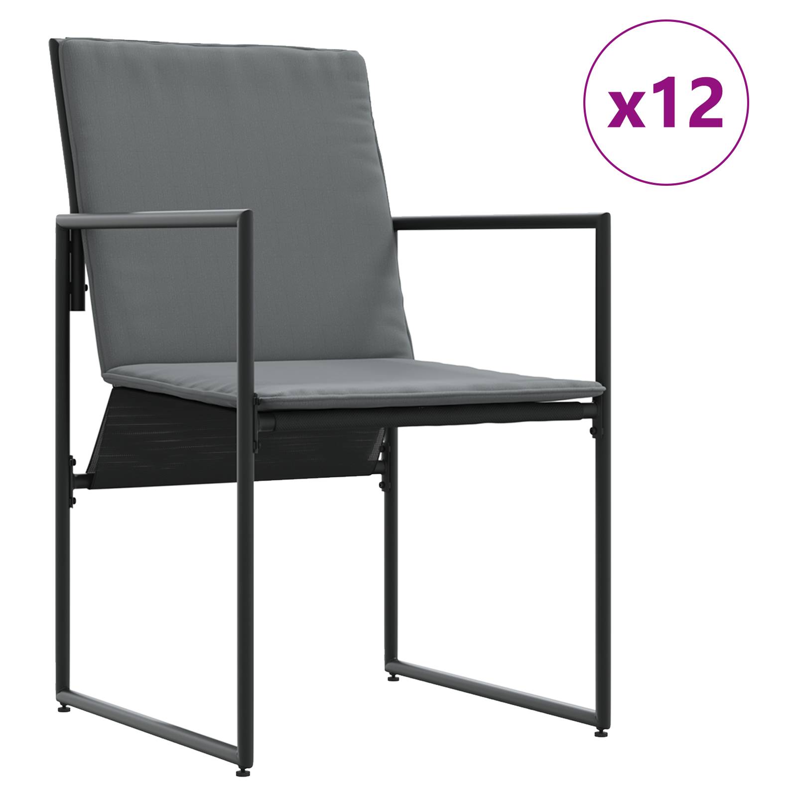 vidaXL 22-tlg. Garten-Essgruppe mit Kissen Stahl und Textilene