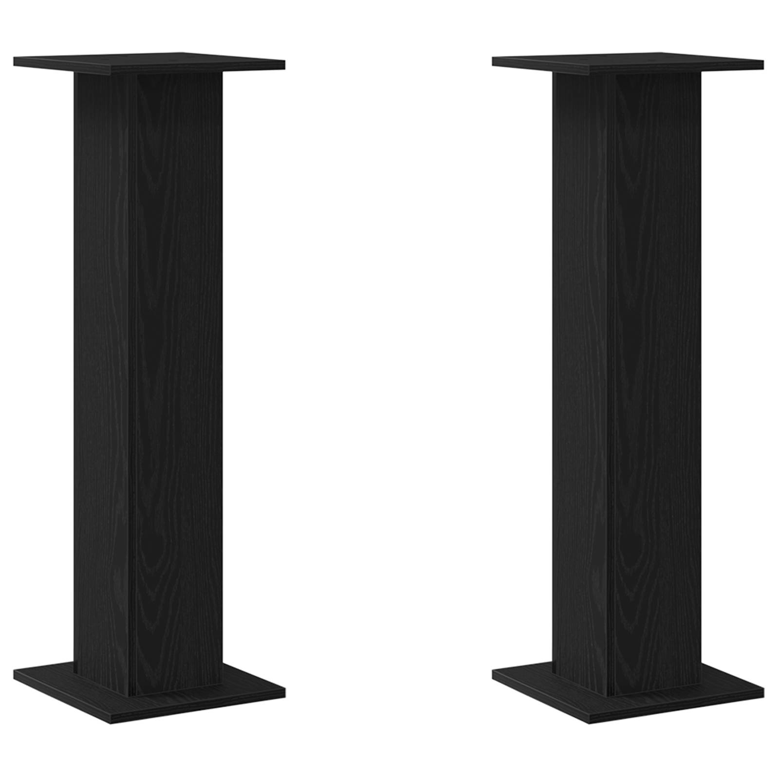 vidaXL Lautsprecherständer 2 Stk. Schwarz Eiche 30x30x95 cm