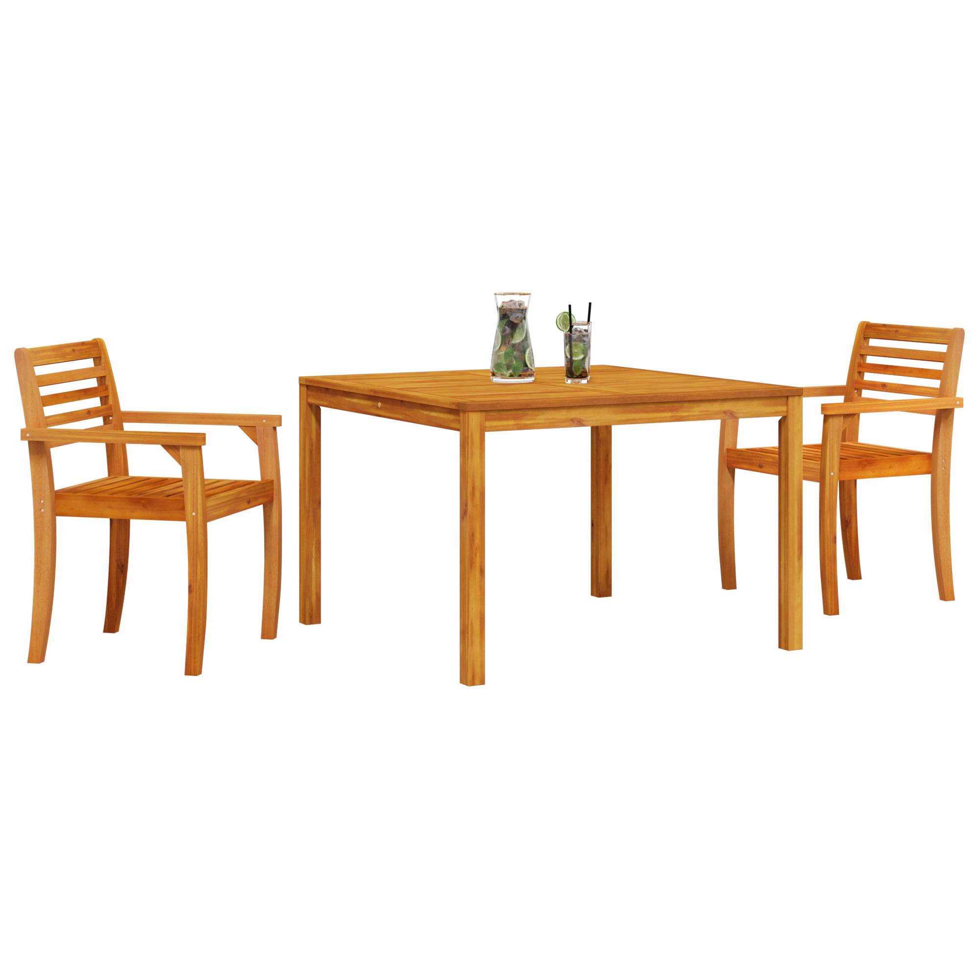 vidaXL 3-tlg. Garten-Essgruppe Massivholz Akazie