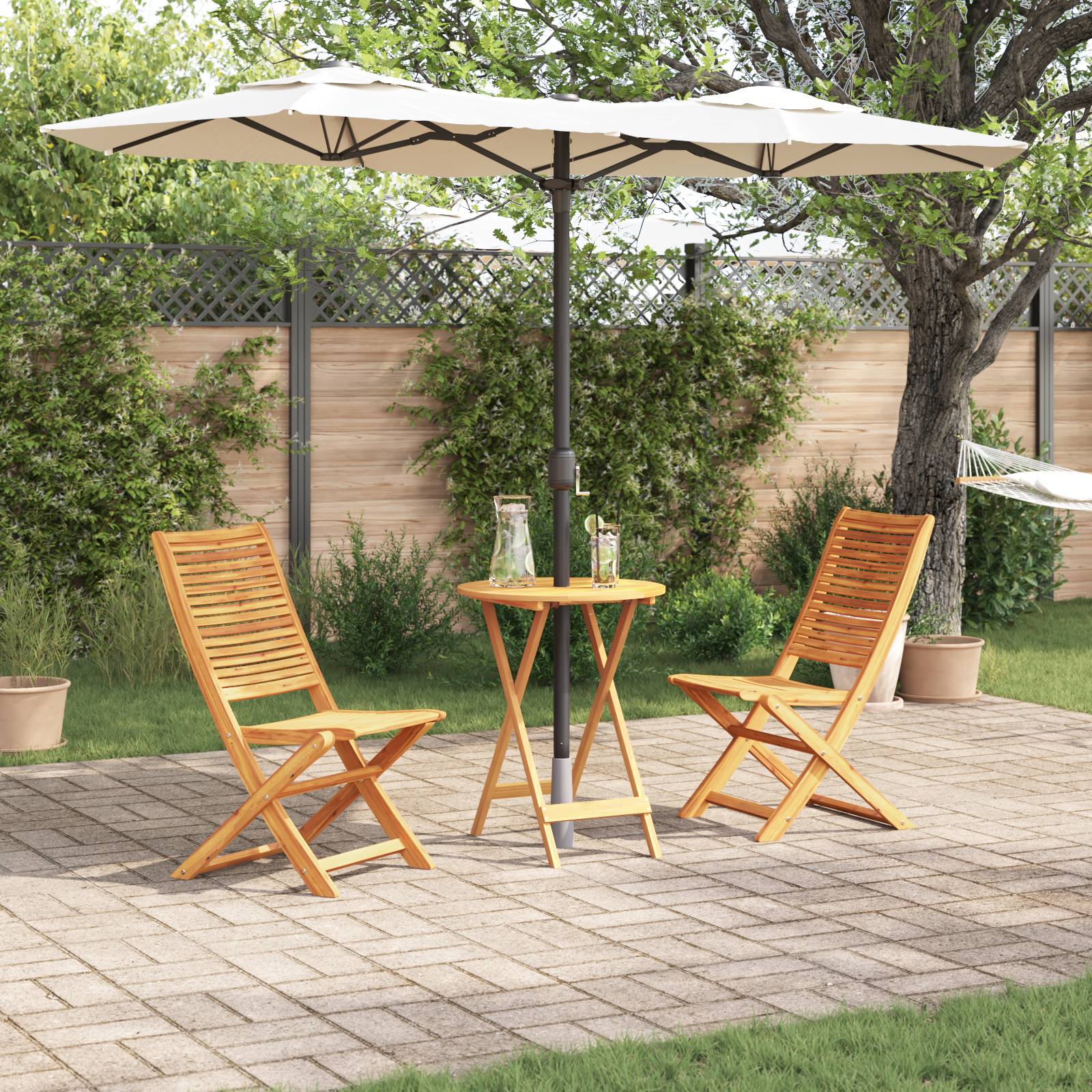 vidaXL 3-tlg. Bistro-Set Klappbar Massivholz Akazie