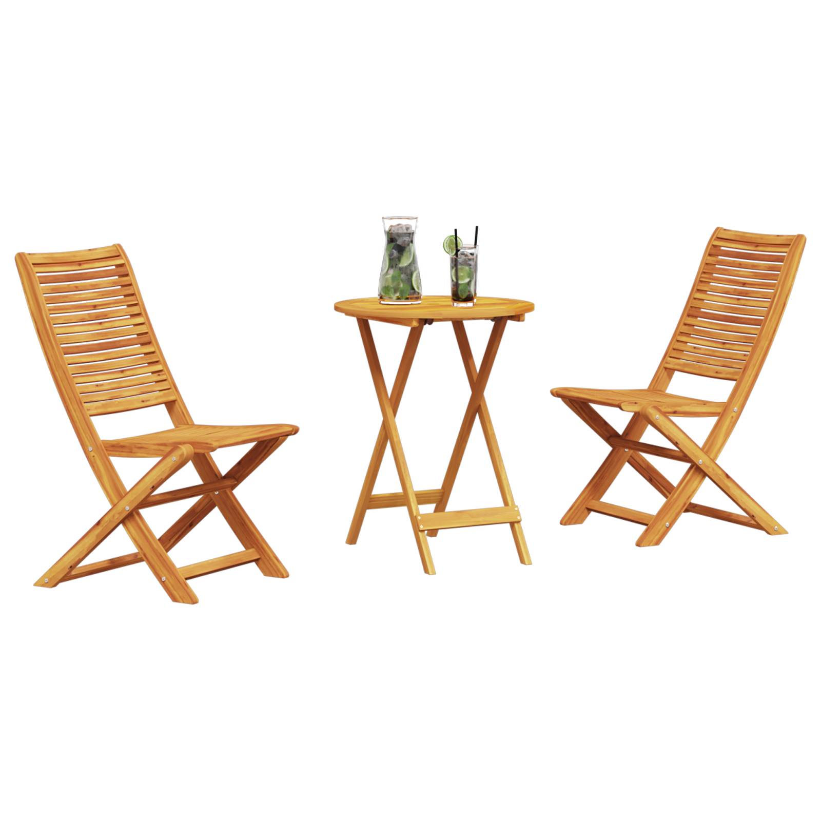 vidaXL 3-tlg. Bistro-Set Klappbar Massivholz Akazie