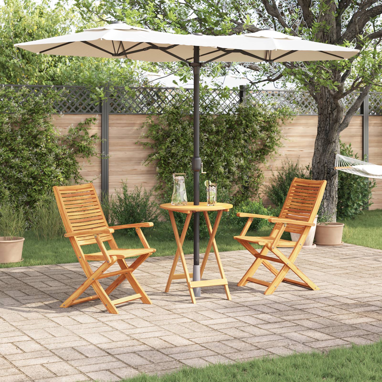 vidaXL 3-tlg. Bistro-Set Klappbar Massivholz Akazie