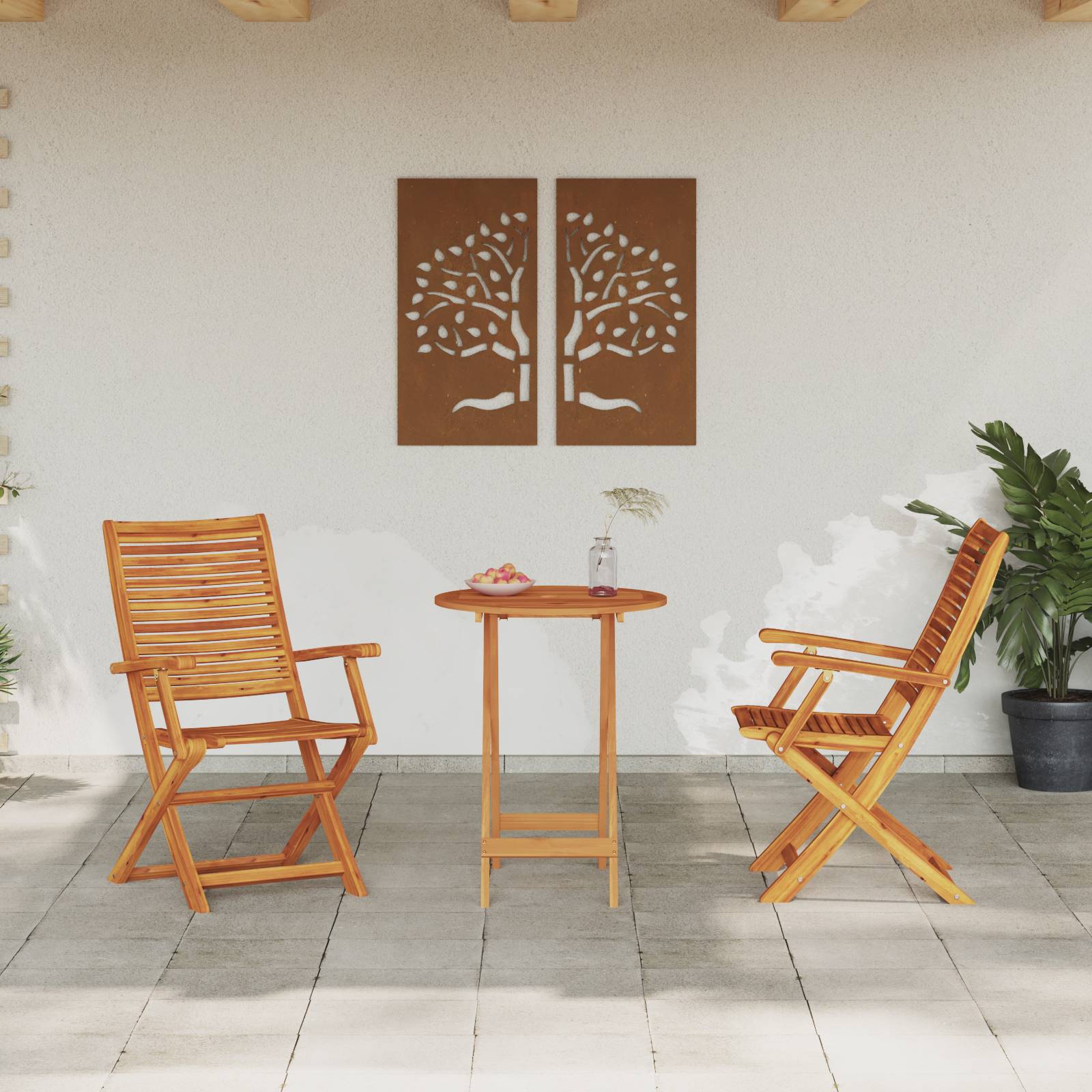 vidaXL 3-tlg. Bistro-Set Klappbar Massivholz Akazie