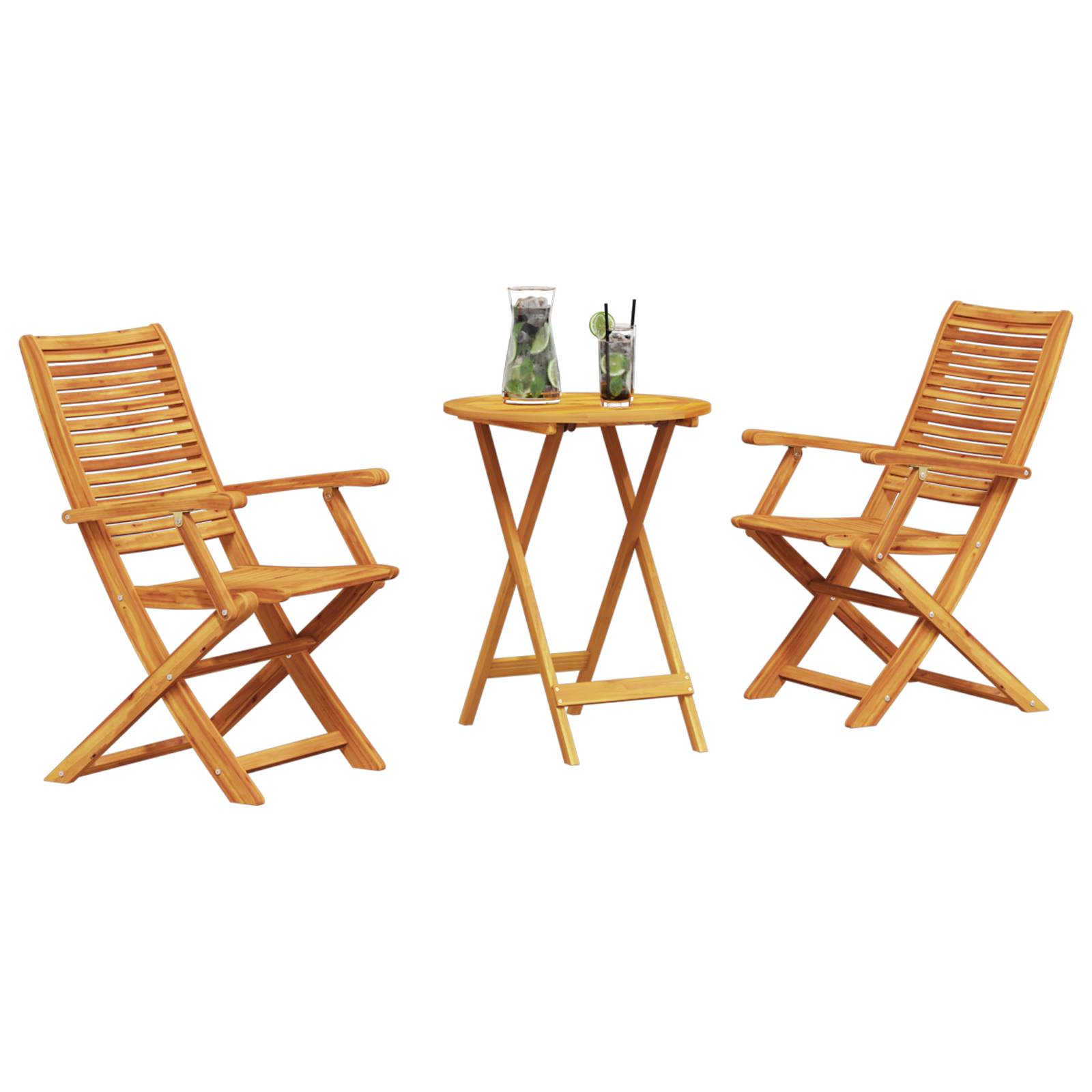 vidaXL 3-tlg. Bistro-Set Klappbar Massivholz Akazie