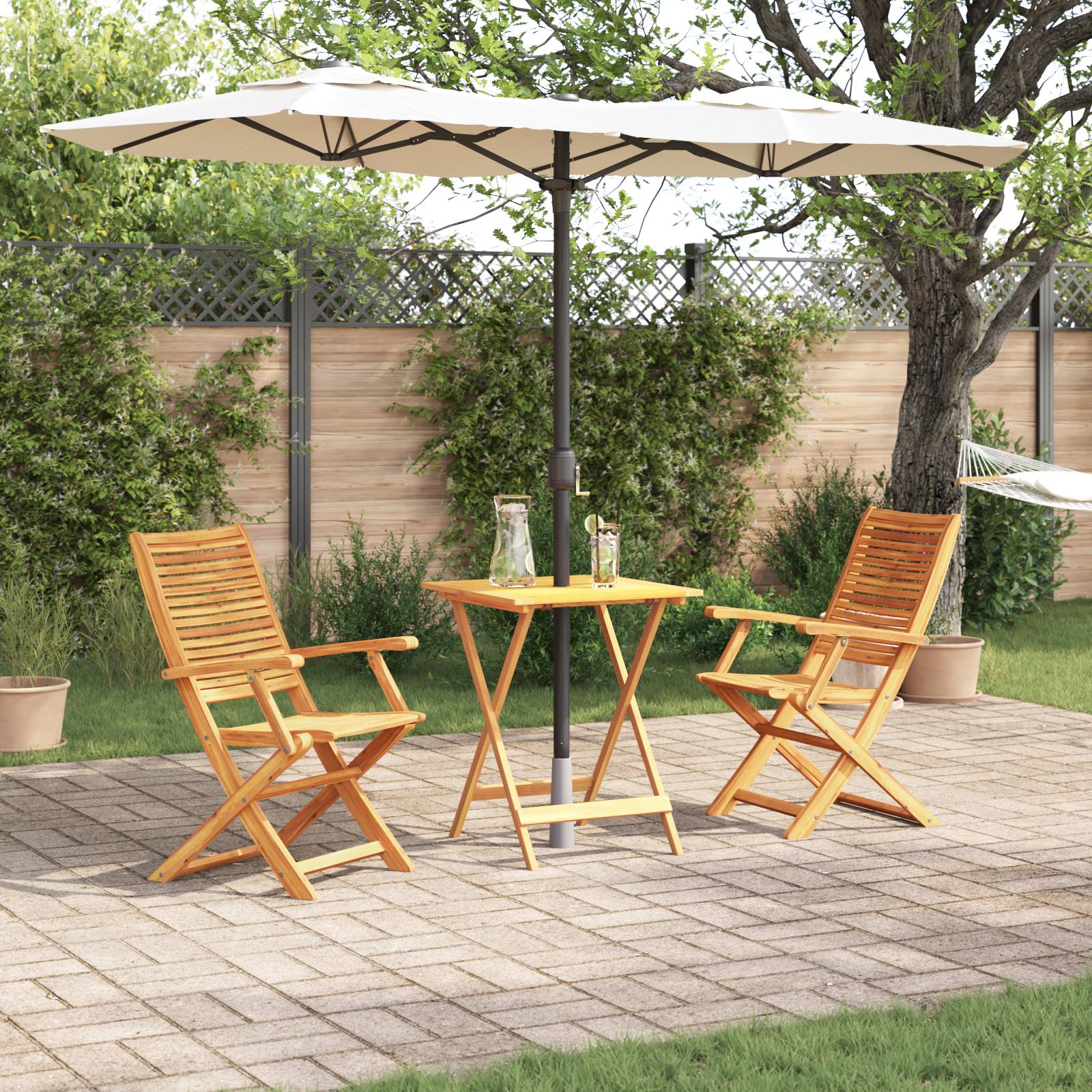 vidaXL 3-tlg. Bistro-Set Klappbar Massivholz Akazie