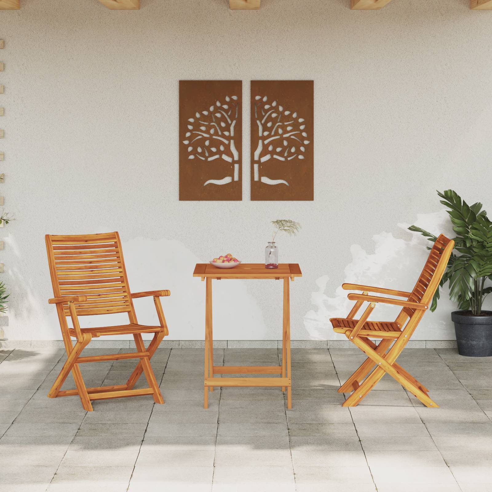 vidaXL 3-tlg. Bistro-Set Klappbar Massivholz Akazie