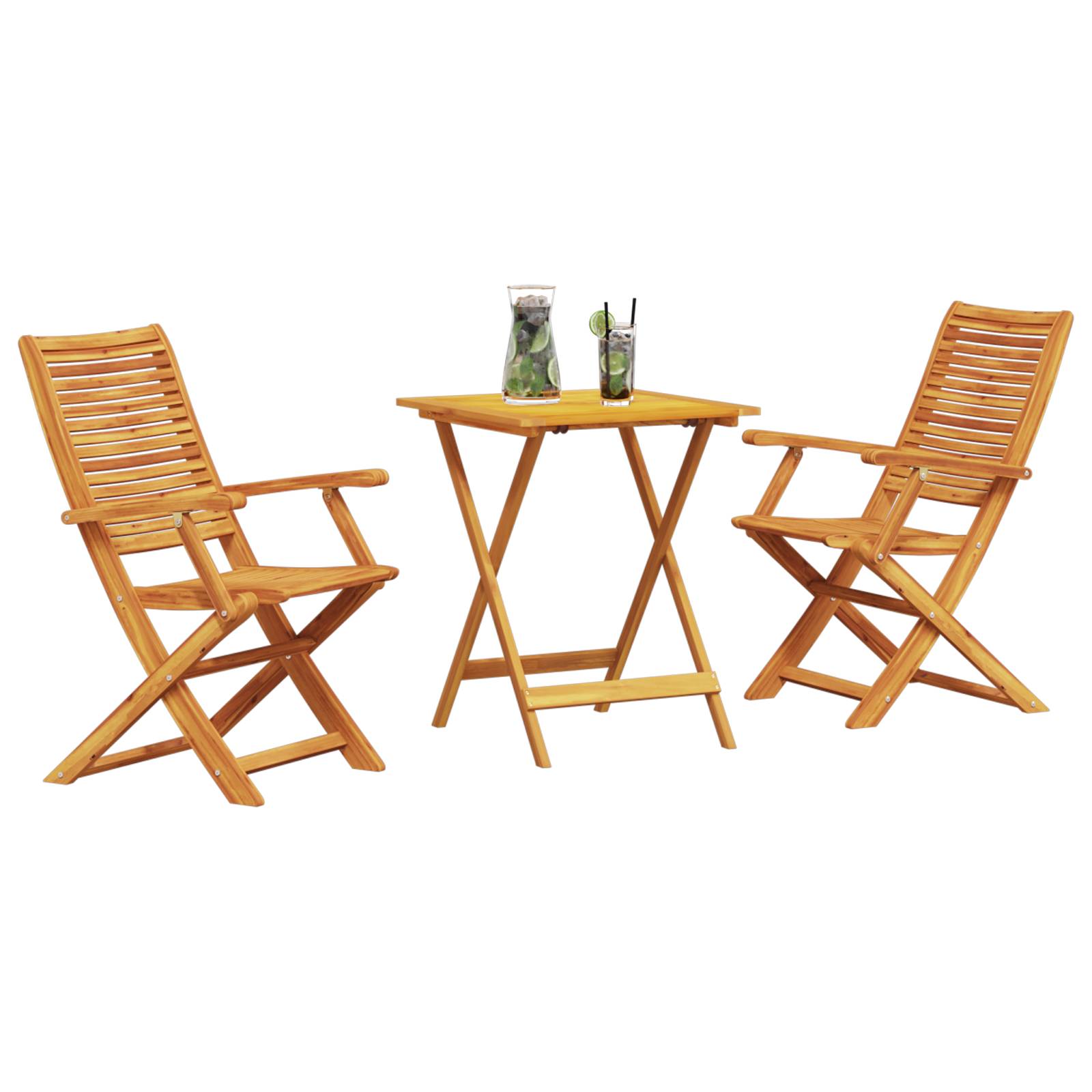 vidaXL 3-tlg. Bistro-Set Klappbar Massivholz Akazie