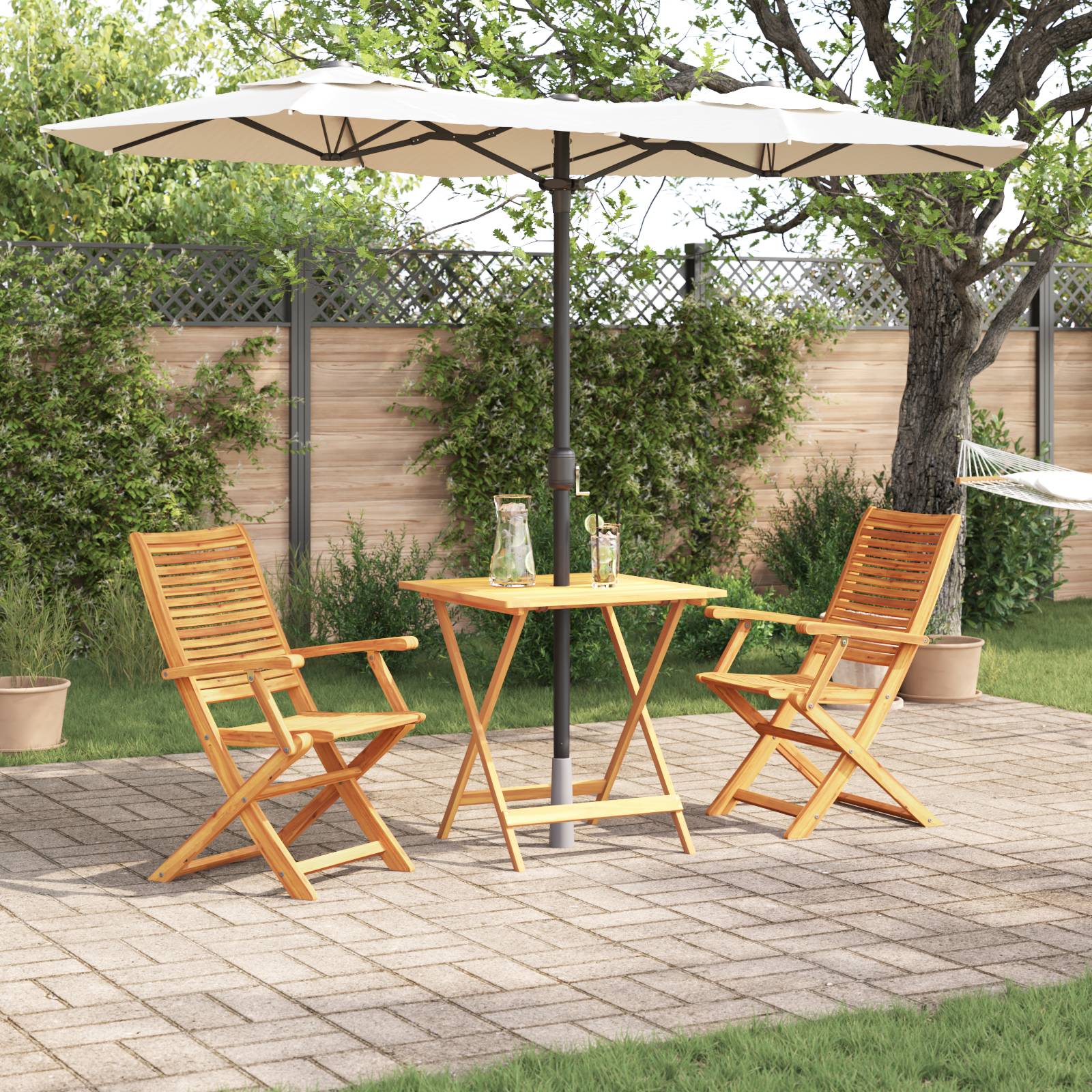 vidaXL 3-tlg. Bistro-Set Klappbar Massivholz Akazie