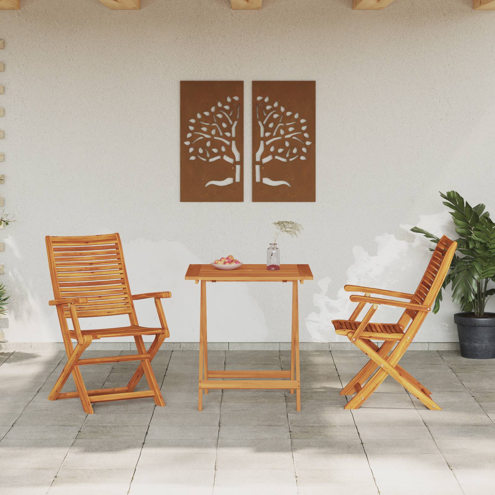 vidaXL 3-tlg. Bistro-Set Klappbar Massivholz Akazie