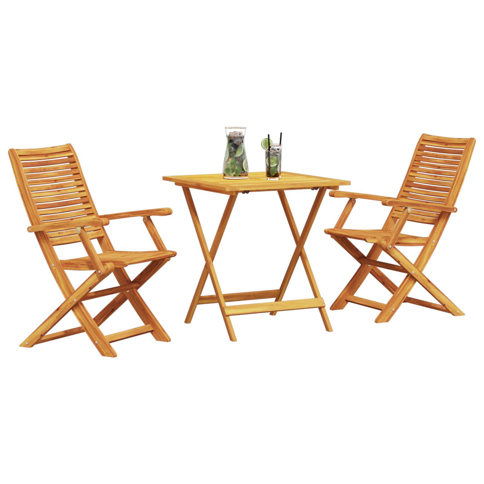 vidaXL 3-tlg. Bistro-Set Klappbar Massivholz Akazie