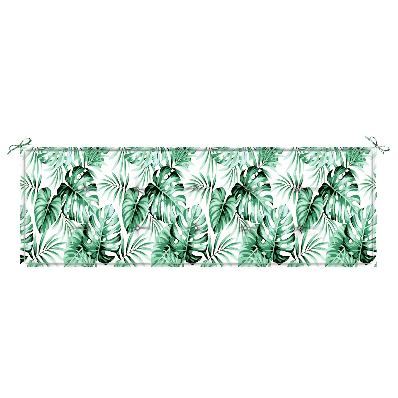 vidaXL Gartenbankkissen - Blattmuster, 150x50x4 cm, aus Oxford-Gewebe