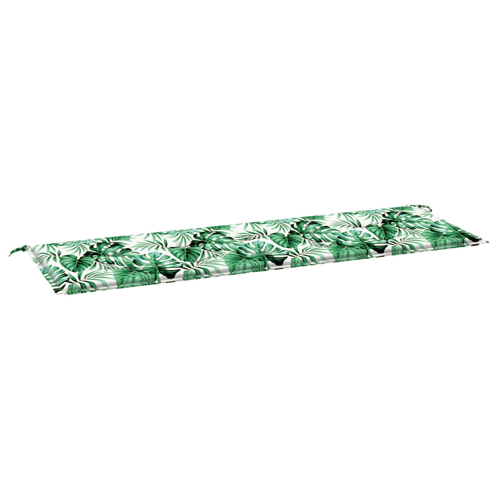 vidaXL Gartenbankkissen - Blattmuster, 150x50x4 cm, aus Oxford-Gewebe