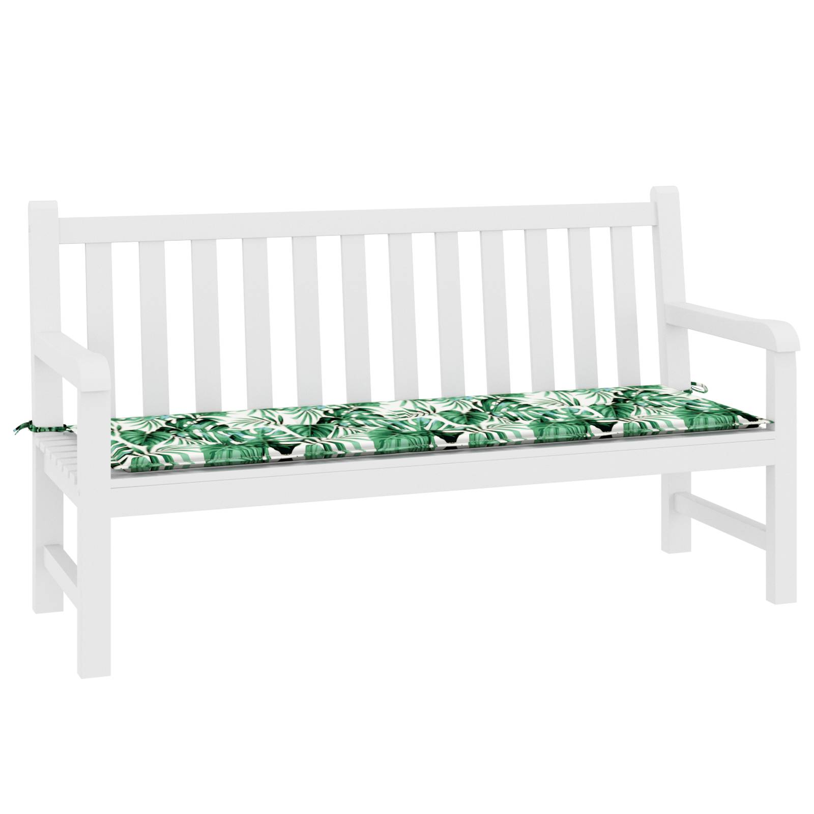 vidaXL Gartenbankkissen - Blattmuster, 150x50x4 cm, aus Oxford-Gewebe