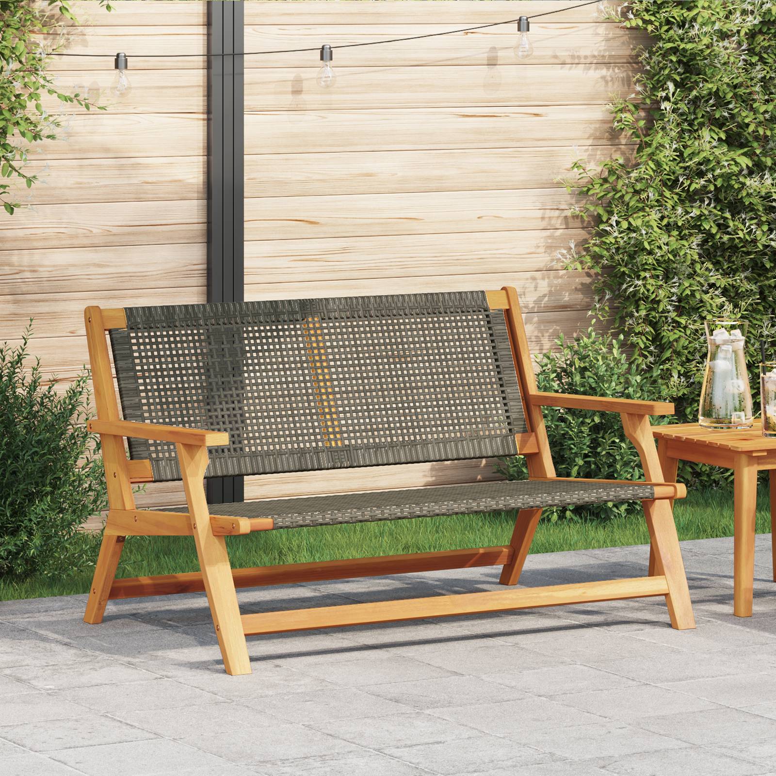 vidaXL Gartenbank Grau 122x76x73.5 cm Massivholz Akazie