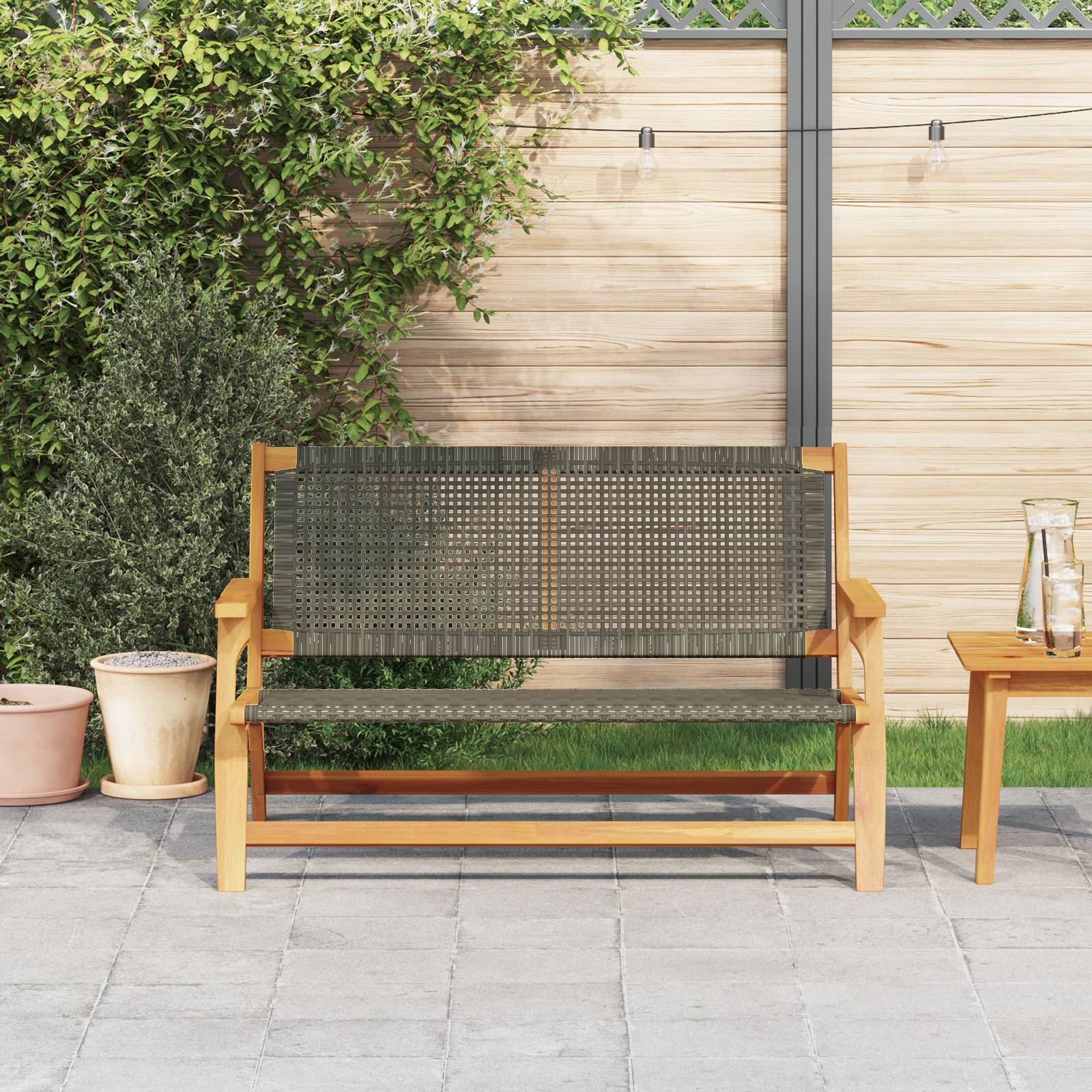 vidaXL Gartenbank Grau 122x76x73.5 cm Massivholz Akazie