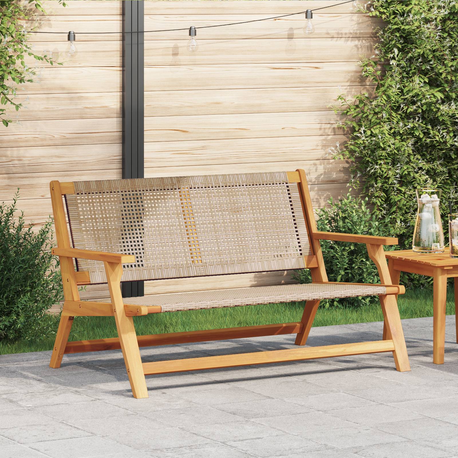 vidaXL Gartenbank Beige 122x76x73.5 cm Massivholz Akazie