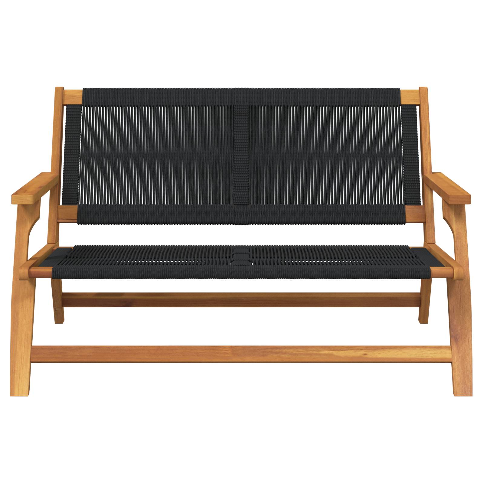 vidaXL Gartenbank Schwarz 76x122x73 cm Massivholz Akazie