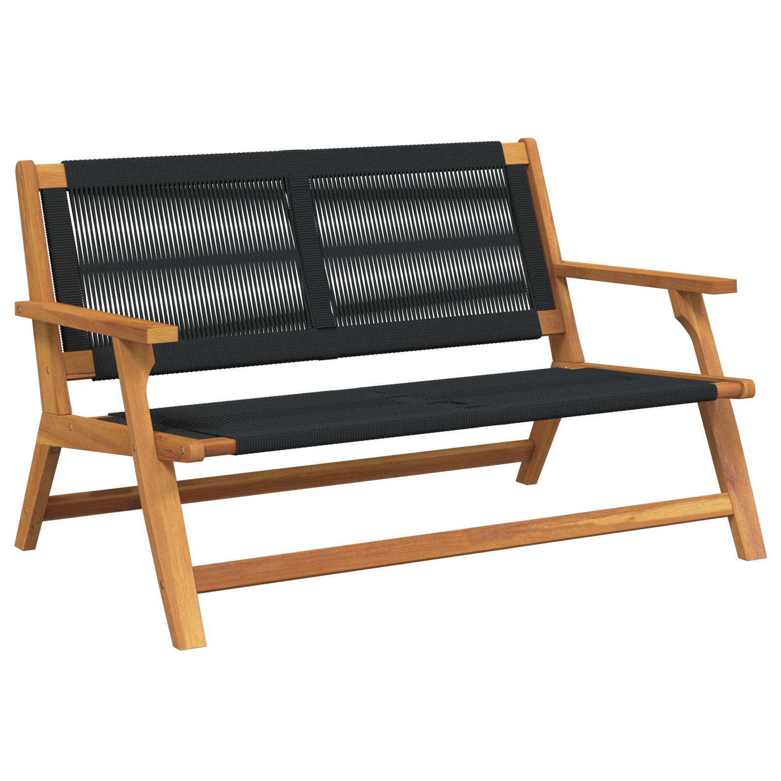 vidaXL Gartenbank Schwarz 76x122x73 cm Massivholz Akazie