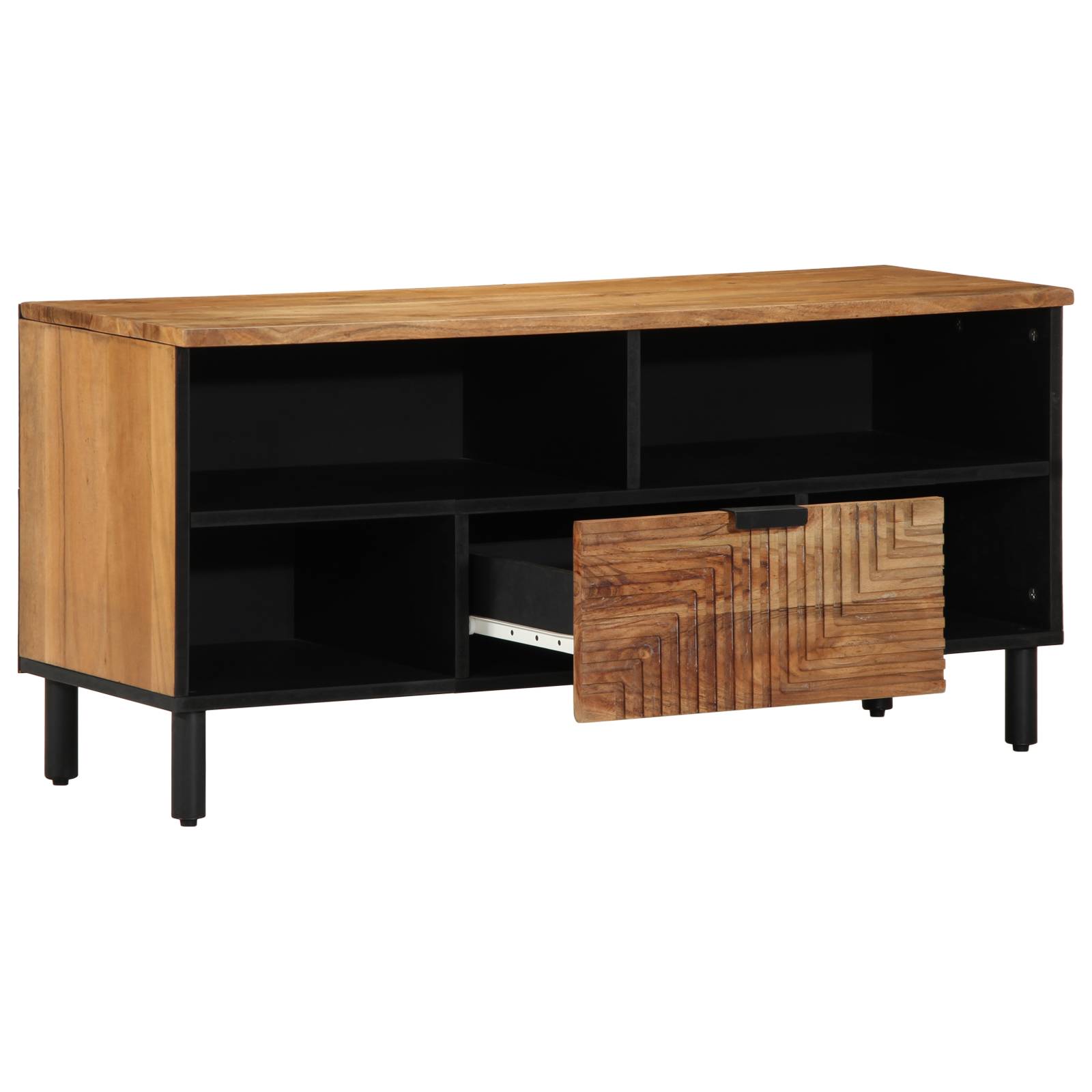 vidaXL TV-Schrank 100x33,5x46 cm Massivholz Akazie
