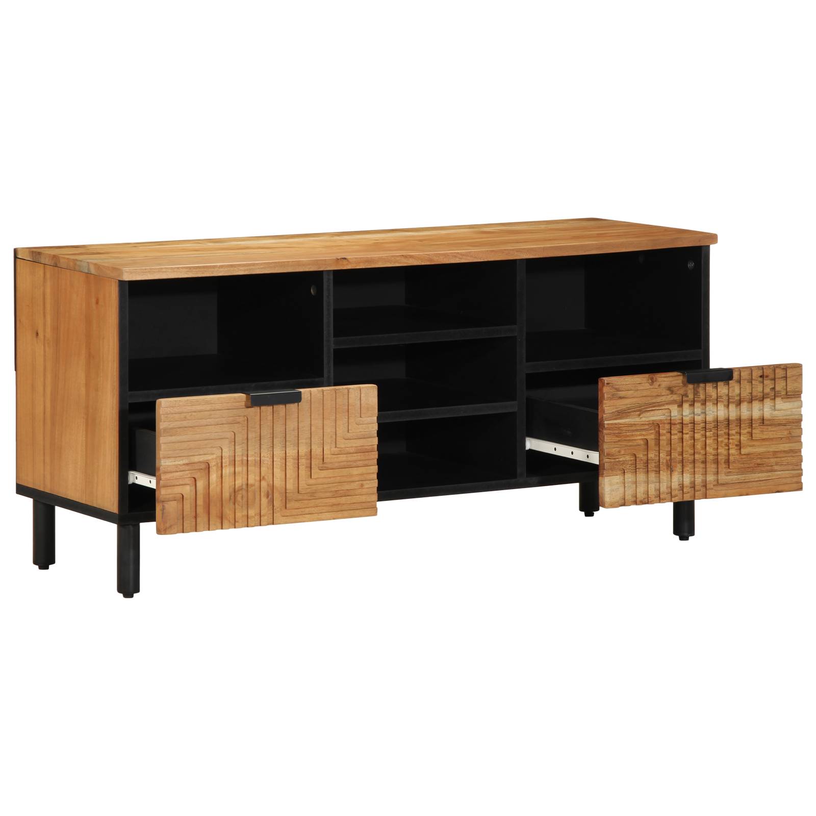 vidaXL TV-Schrank 100x33,5x46 cm Massivholz Akazie