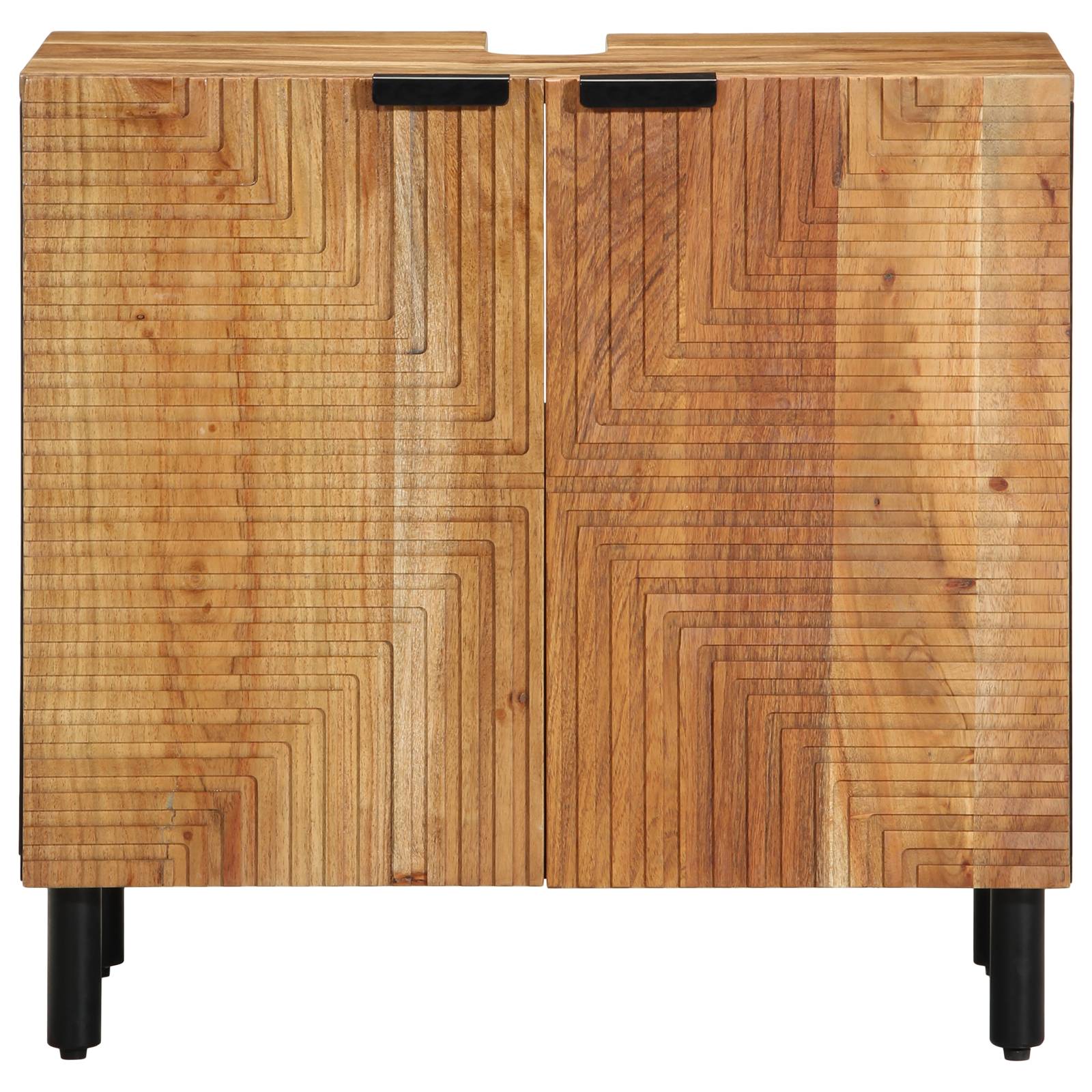 vidaXL Waschbeckenunterschrank 62x33x58 cm Massivholz Akazie