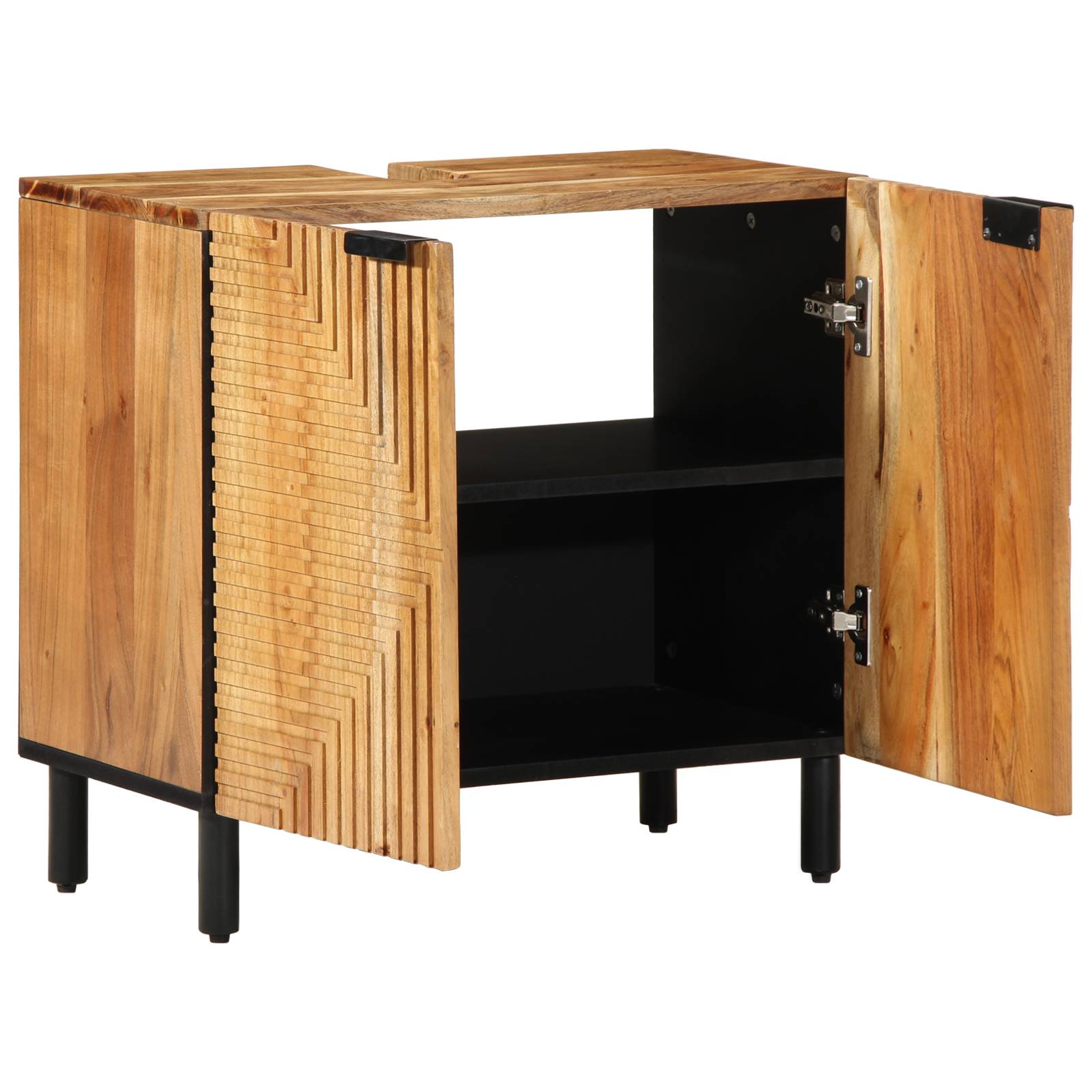 vidaXL Waschbeckenunterschrank 62x33x58 cm Massivholz Akazie