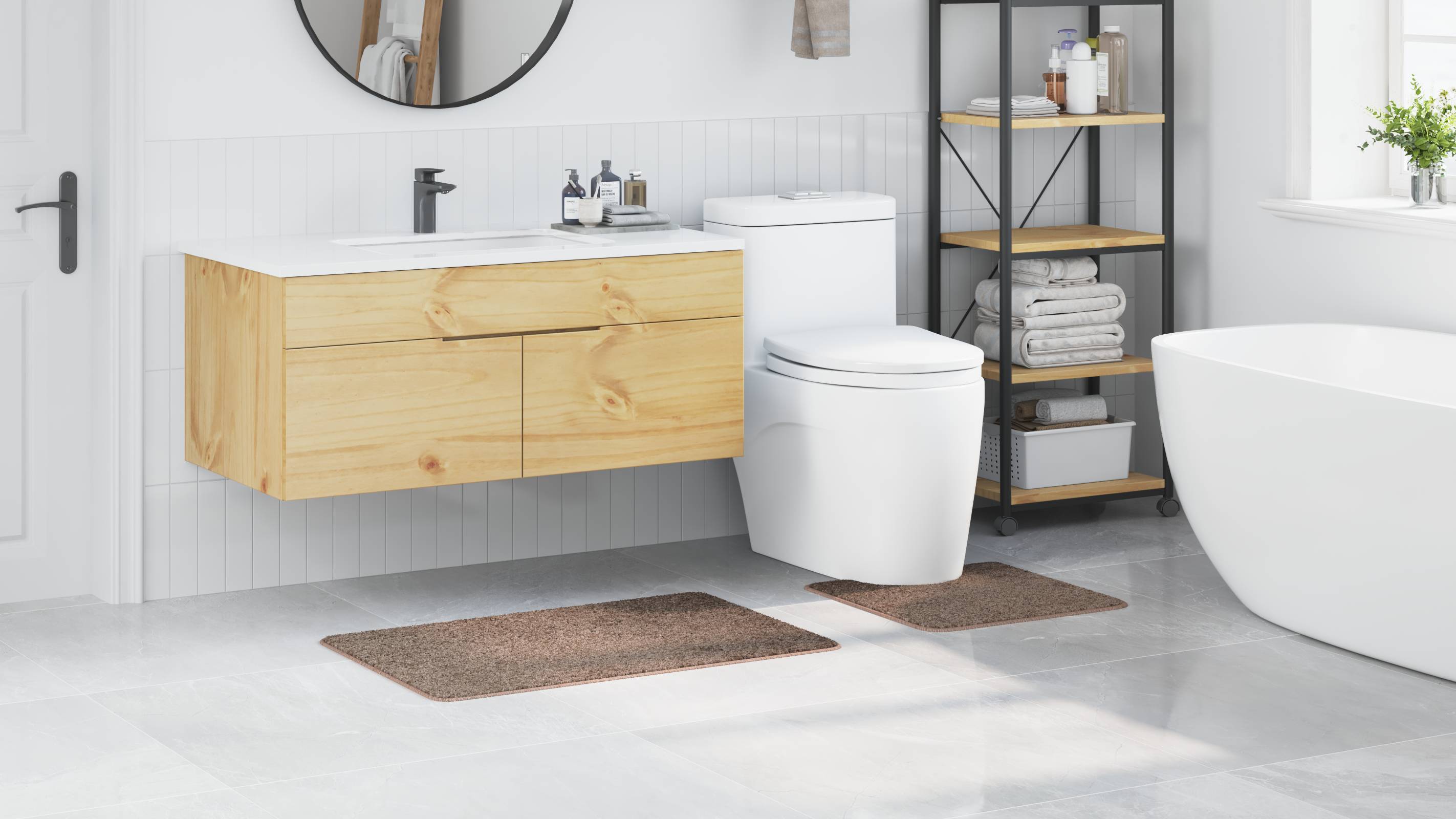 vidaXL 2-tlg. Badematten-Set Braun Polypropylen Rutschfest