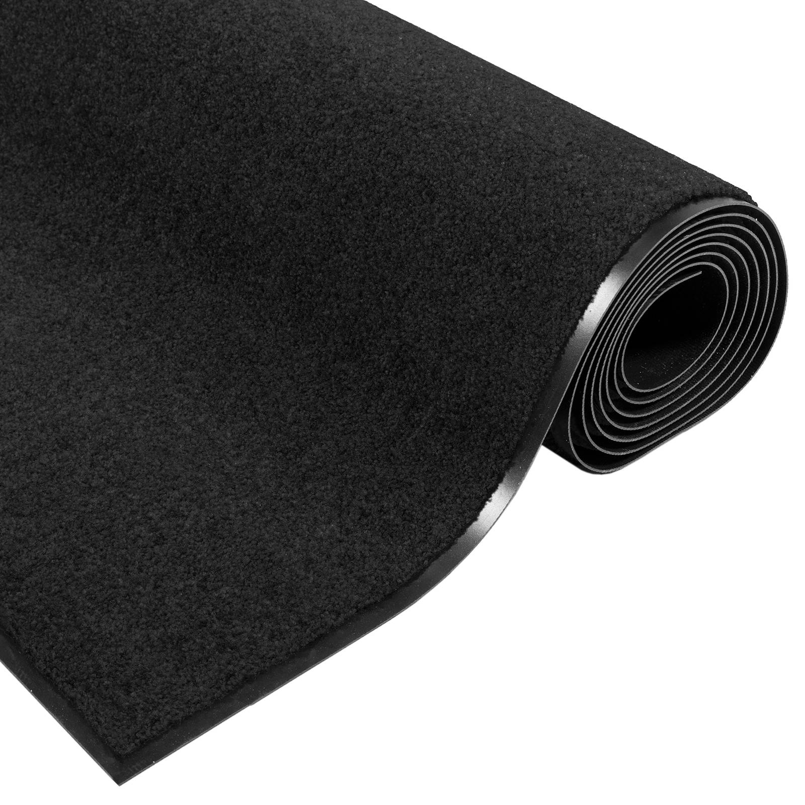 vidaXL Fußmatte Waschbar Schwarz 120x250 cm